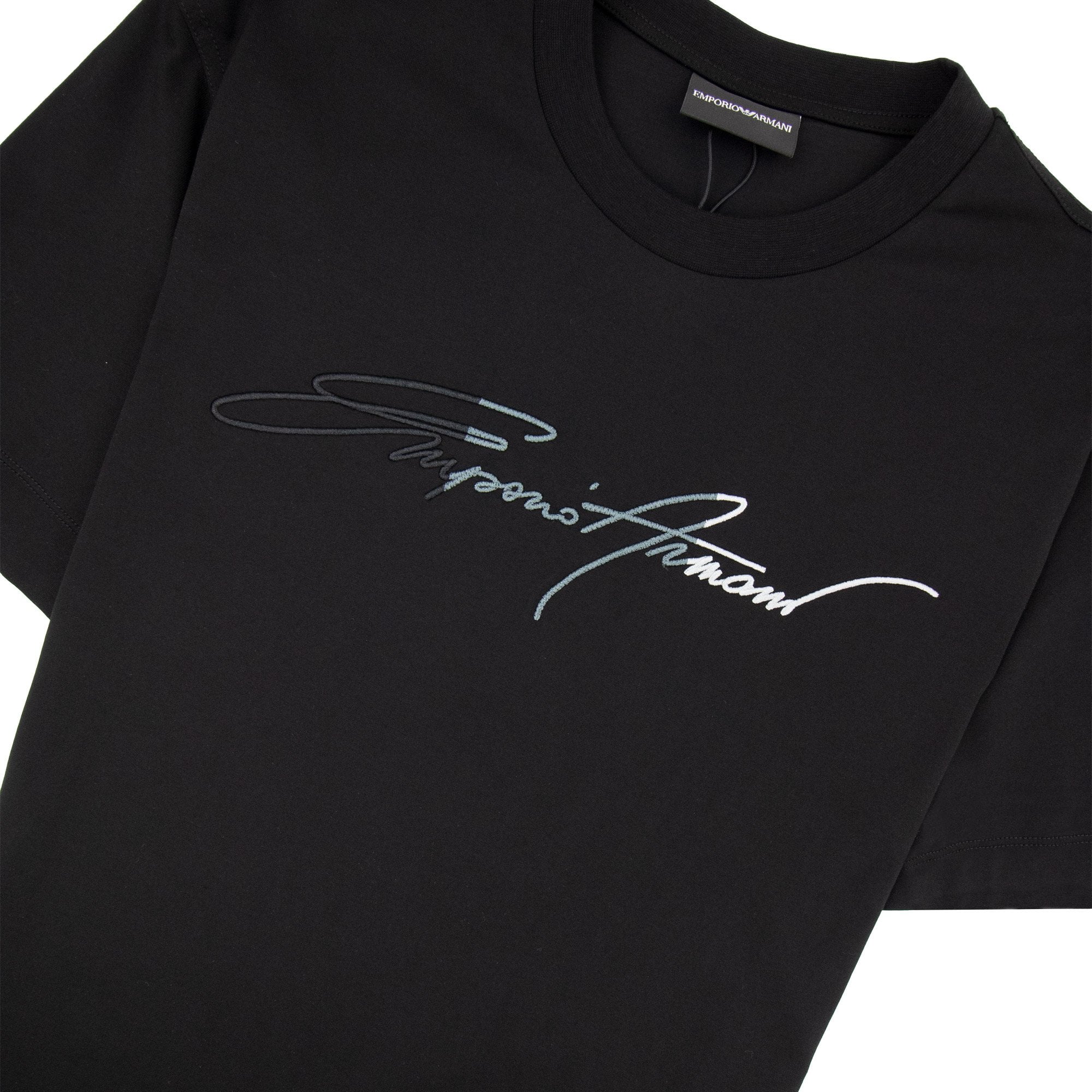 Emporio Armani Signature Logo T Shirt Black 999