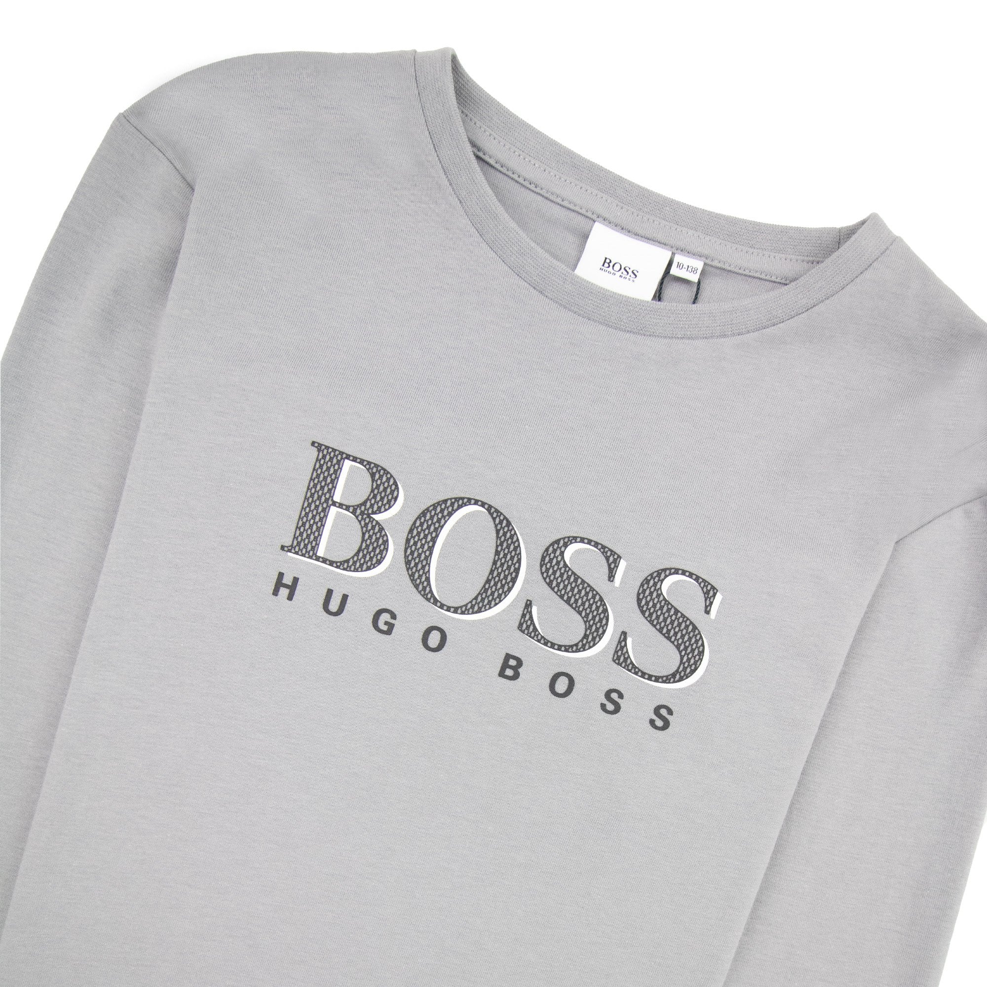 Hugo Boss Kids Logo L/s T Shirt Medium Grey