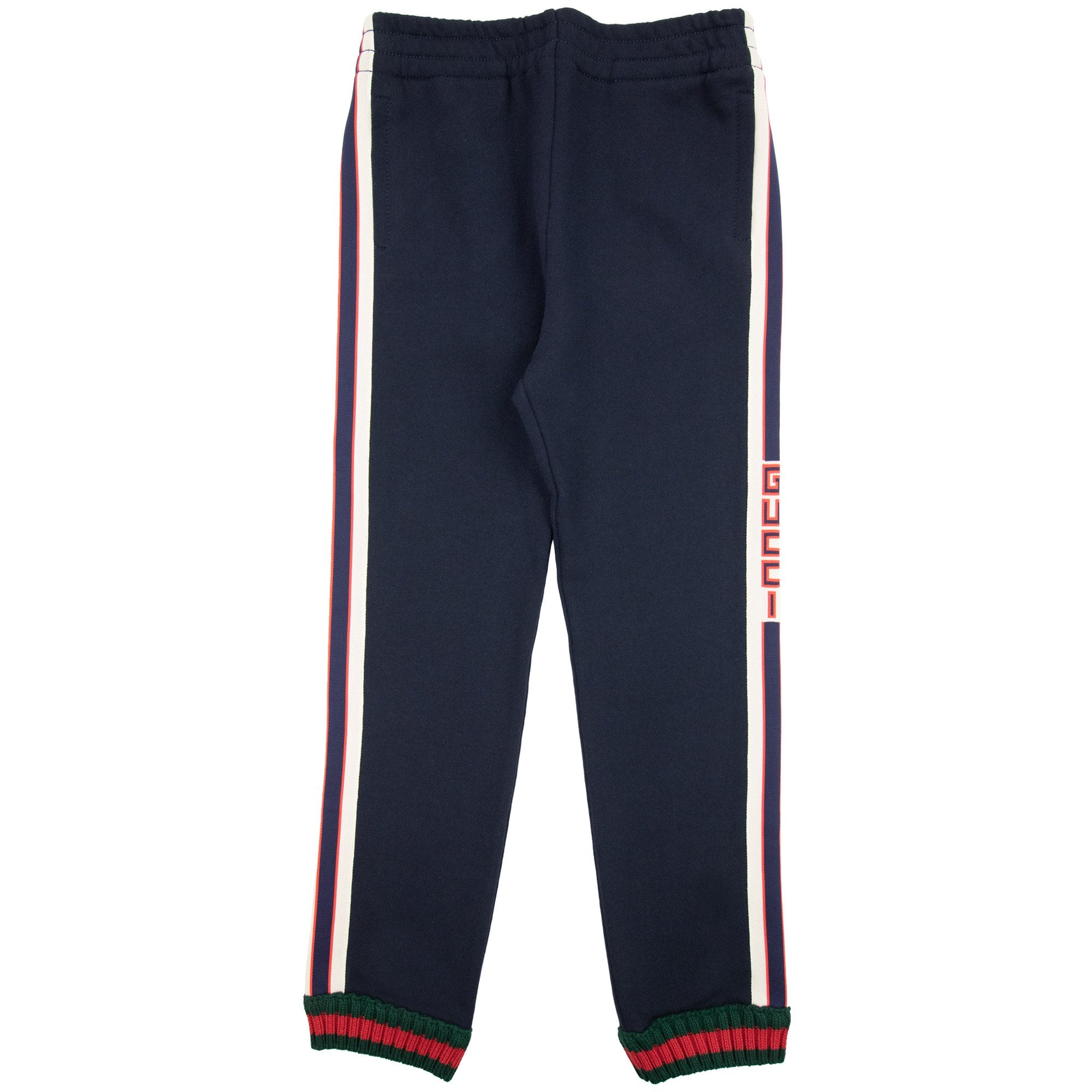 Gucci Junior Jacquard Trim Tracksuit Bottom Navy 4275