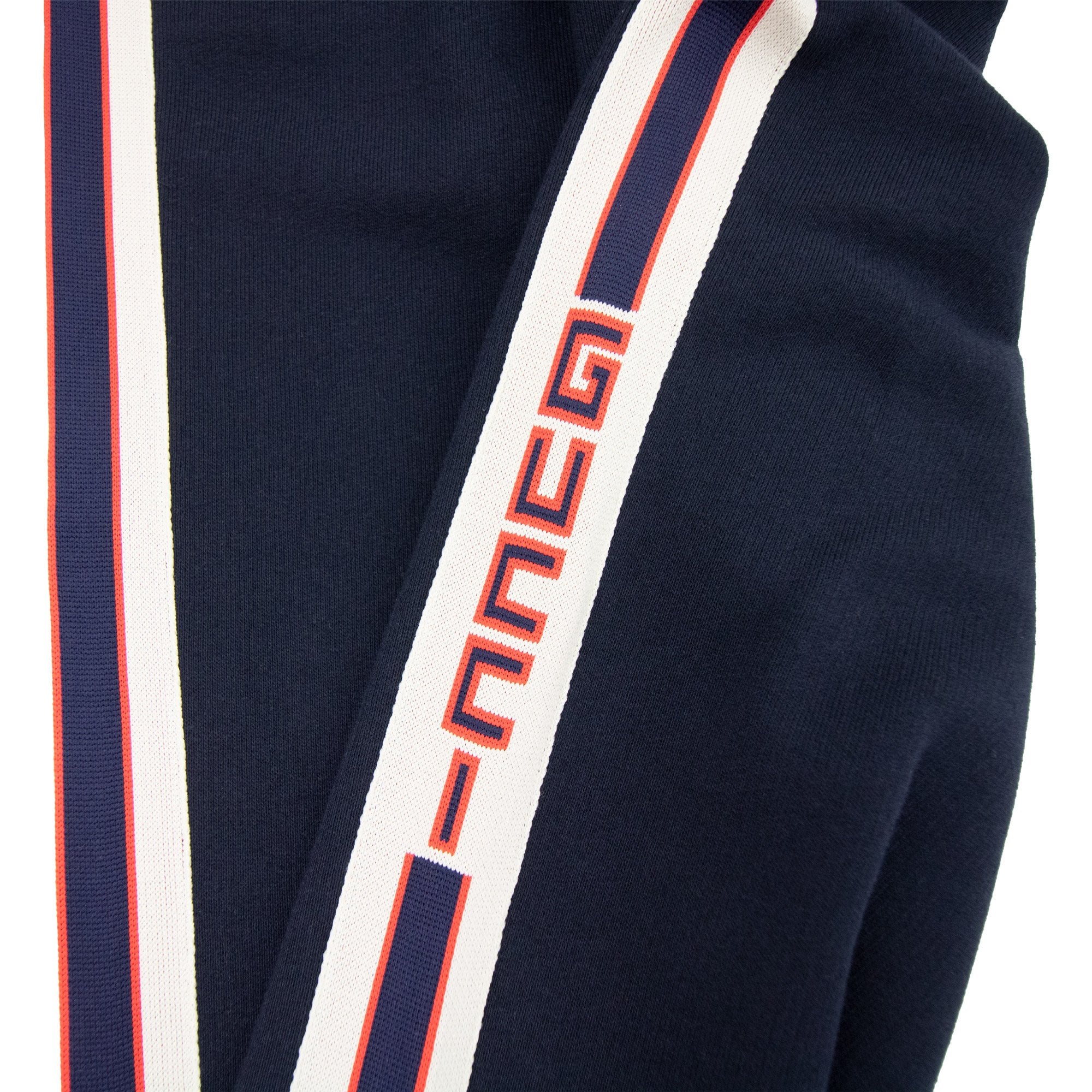 Gucci Junior Jacquard Trim Tracksuit Bottom Navy 4275