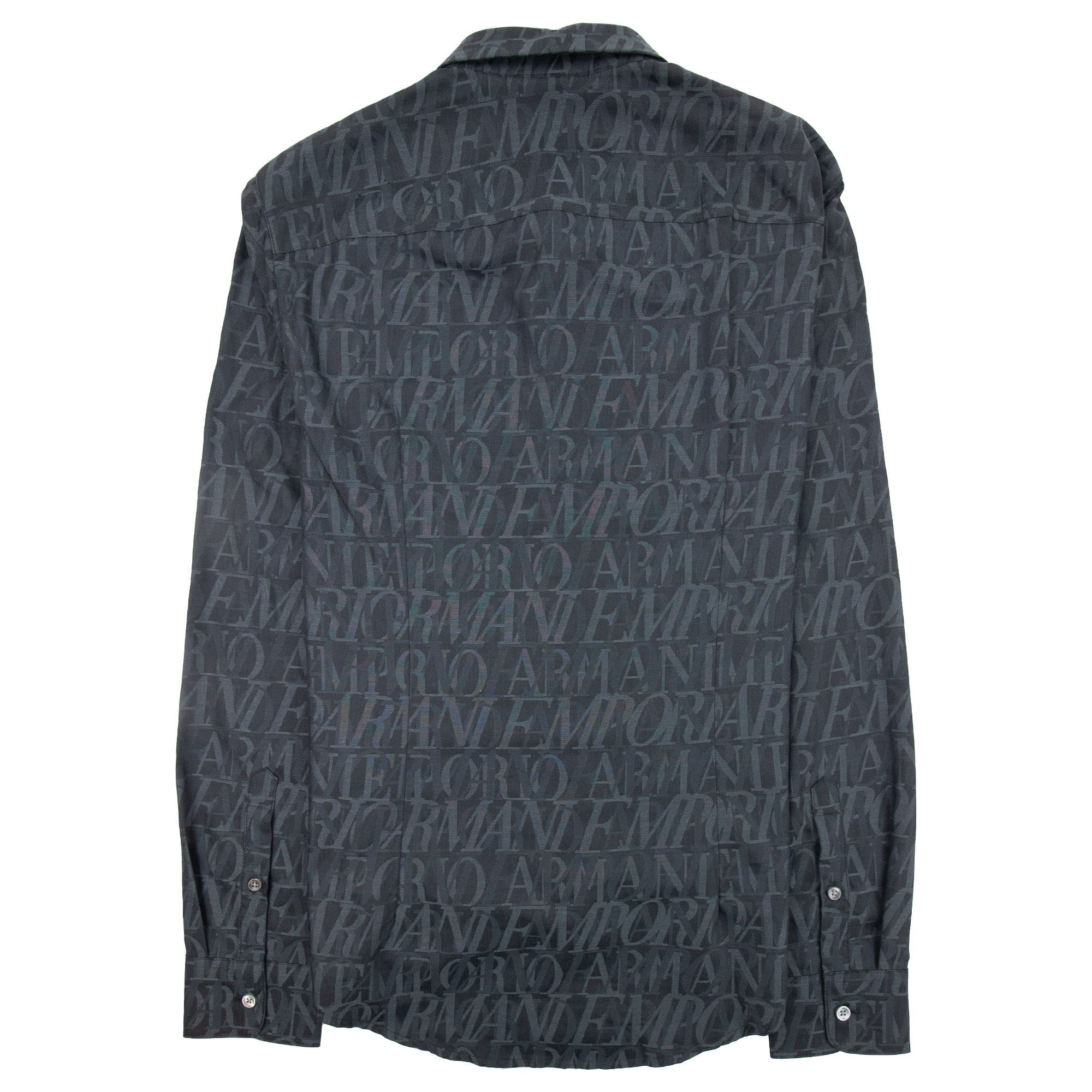 Emporio Armani All Over Logo Print Shirt Lettere Grige 620