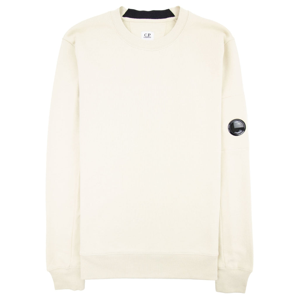 CP Company Diagonal Raised Fleece Lens Crew Sweatshirt Oyster Grey 303