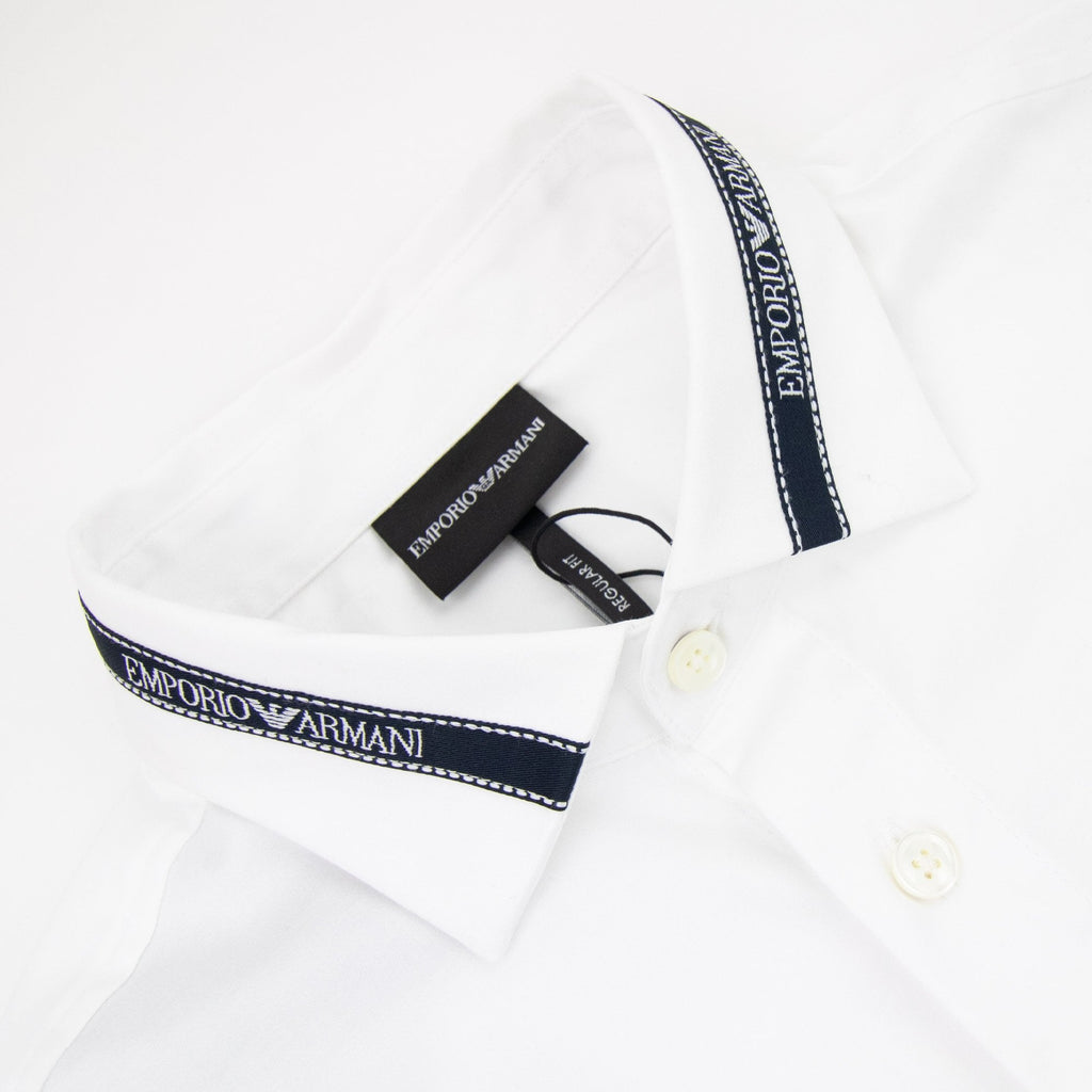 Emporio Armani Tape Logo Regular Fit Shirt Bianco 0100