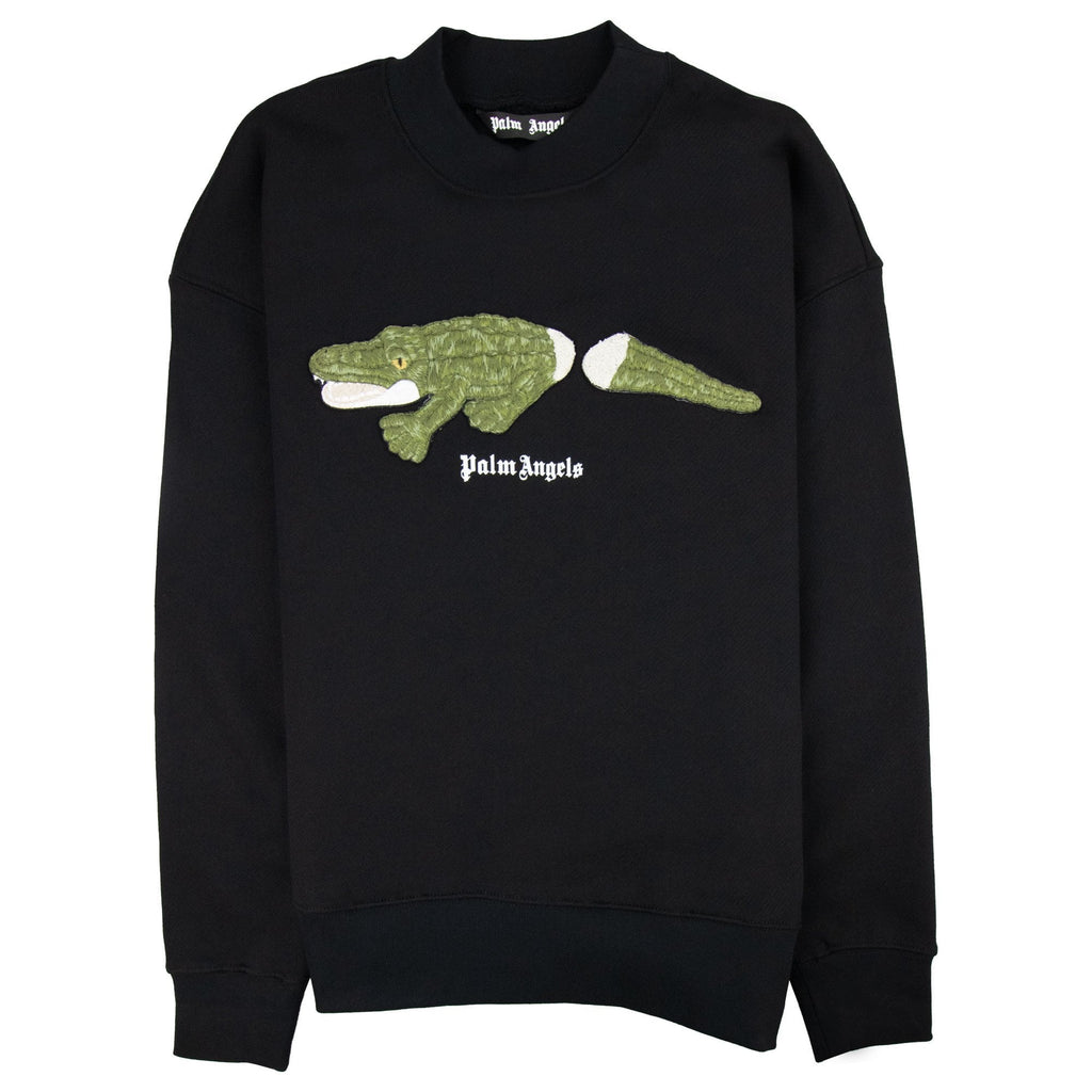 Palm Angels Croco Crewneck Sweatshirt Black 1055