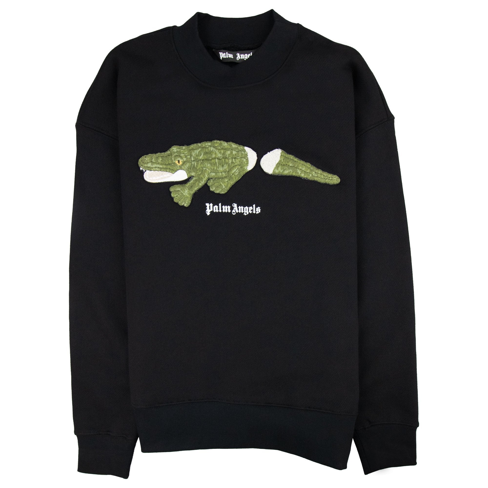 Palm Angels Croco Crewneck Sweatshirt Black 1055