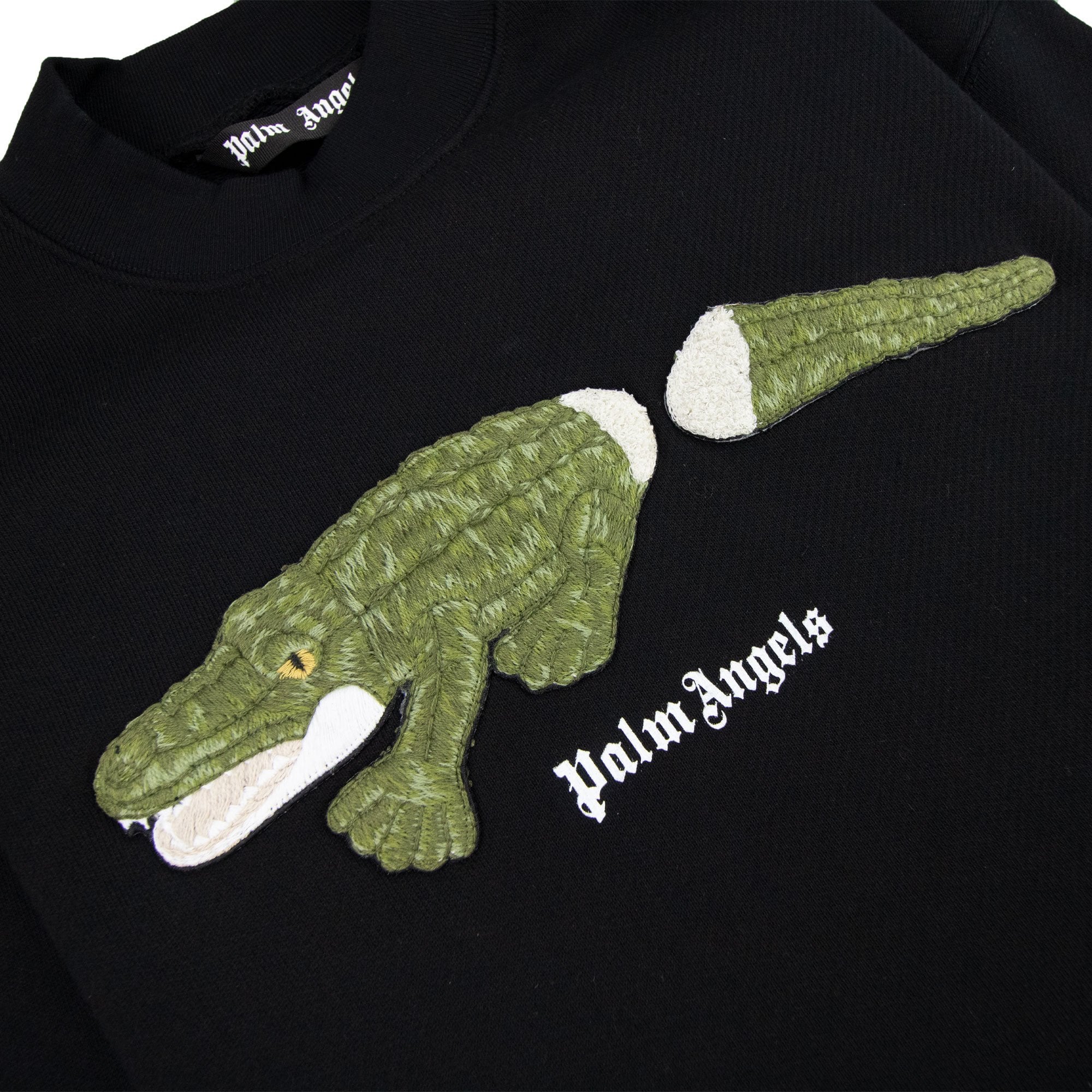Palm Angels Croco Crewneck Sweatshirt Black 1055