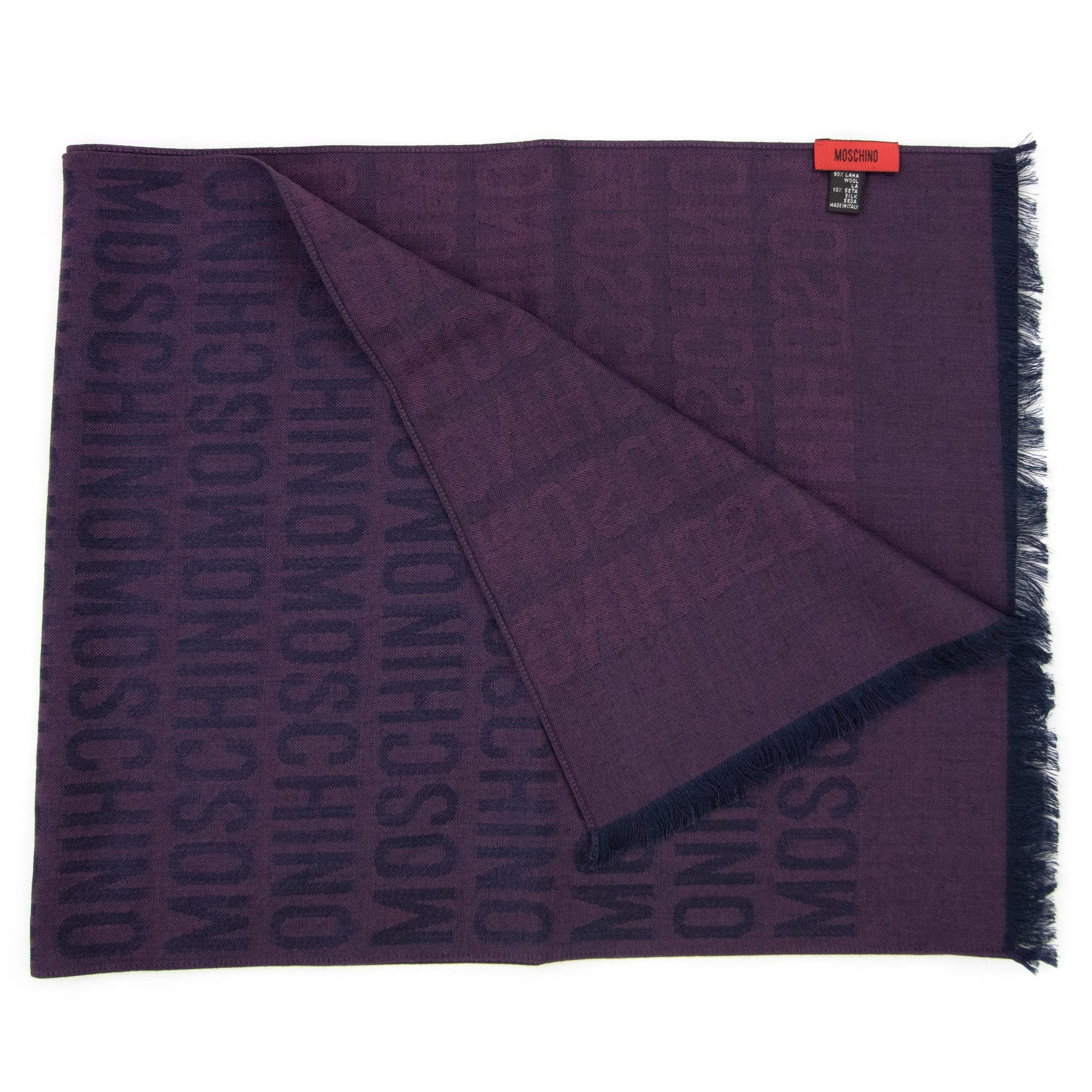 Love Moschino All Over Logo Print Scarf Purple