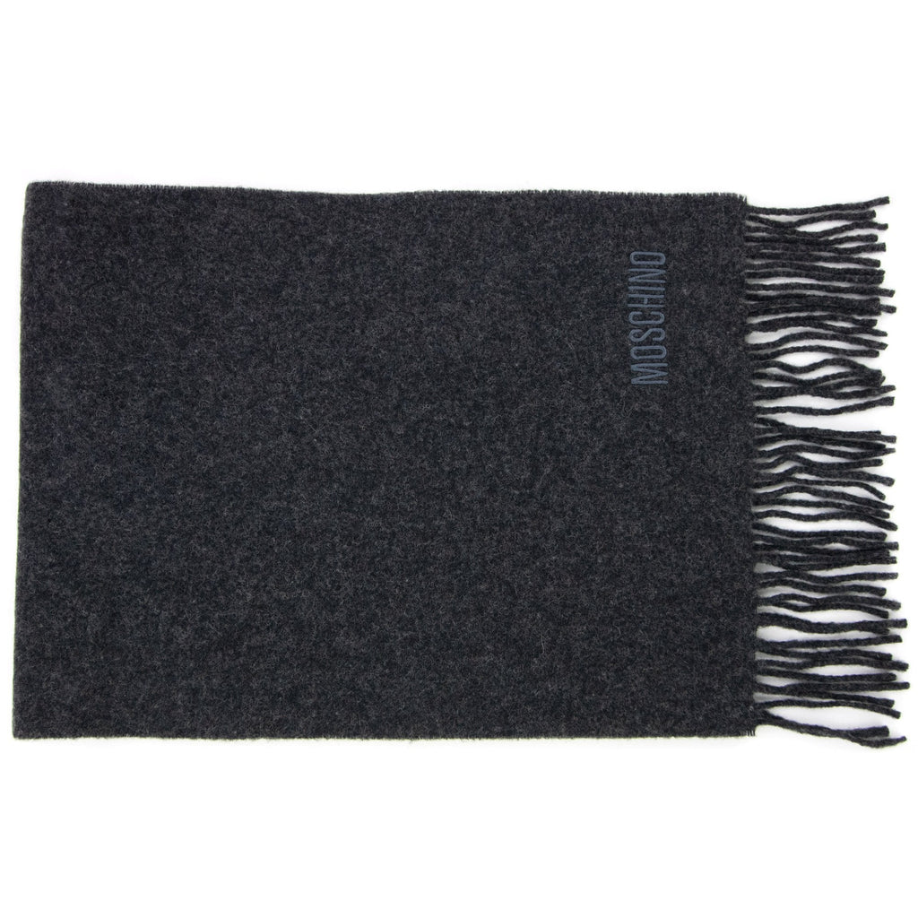 Love Moschino Sciarpa Knitted Logo Scarf Dark Grey