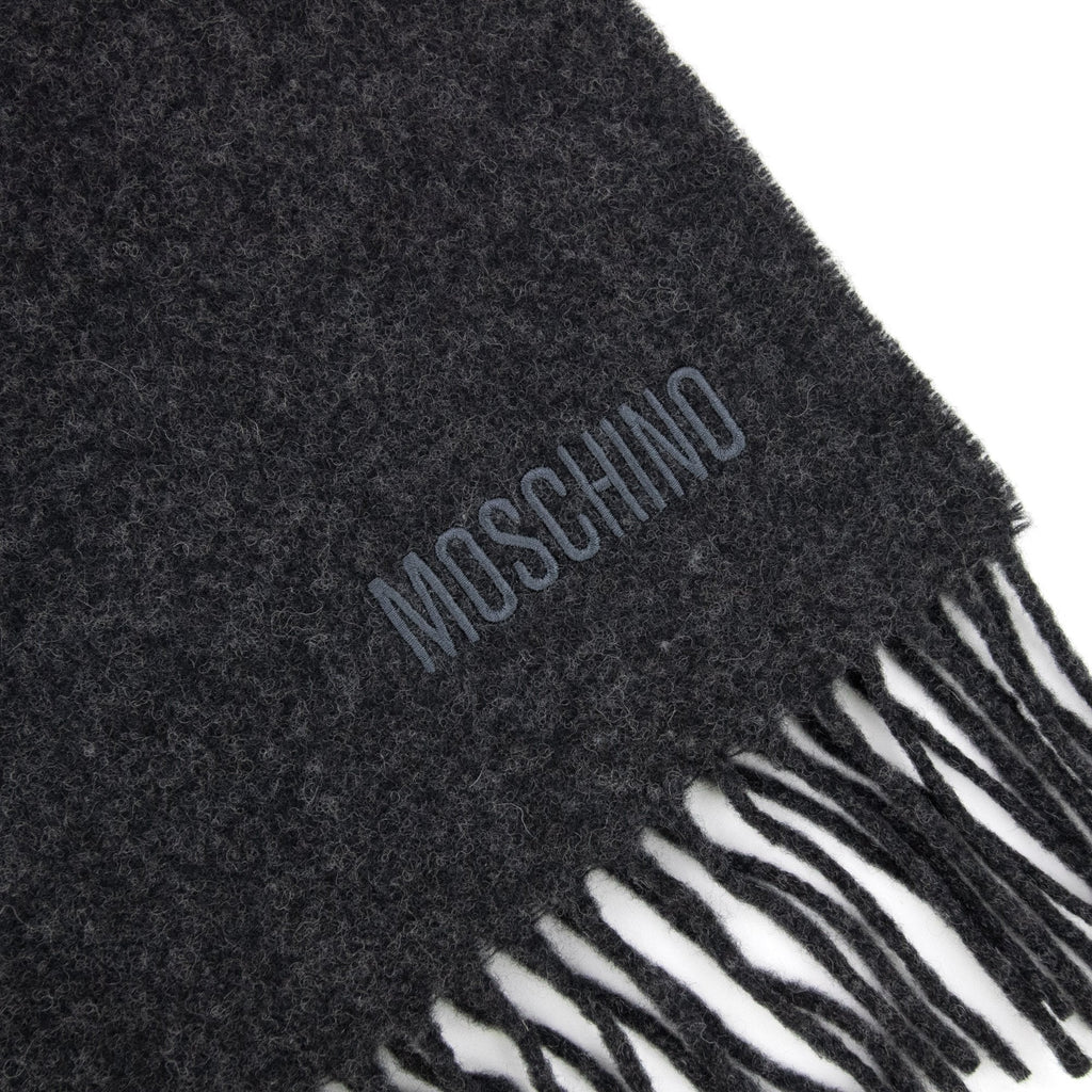 Love Moschino Sciarpa Knitted Logo Scarf Dark Grey