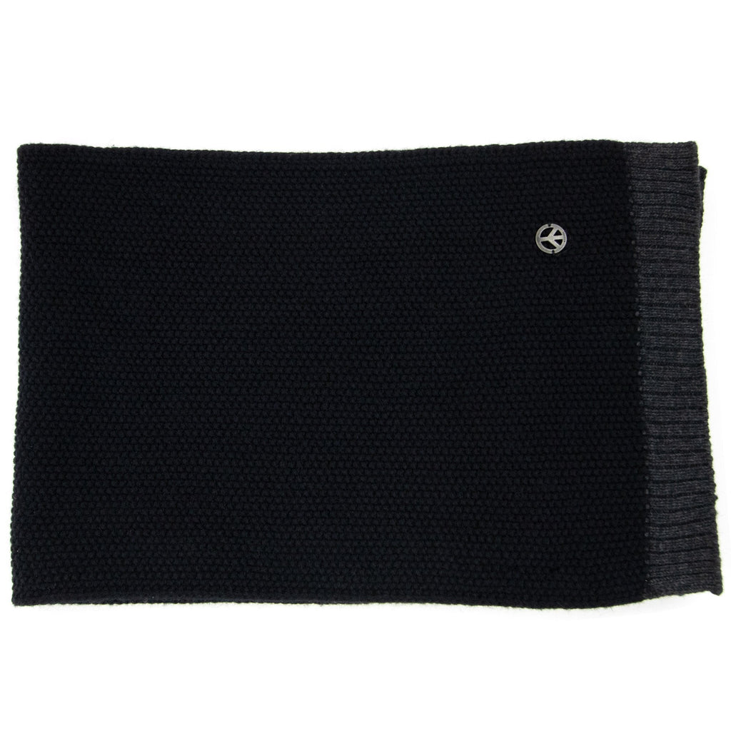 Love Moschino Metal Logo Lambs Wool Scarf Dark Navy