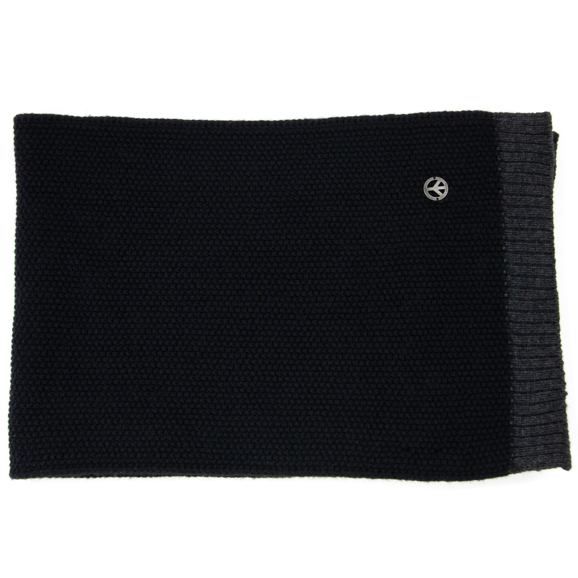 Love Moschino Metal Logo Lambs Wool Scarf Dark Navy