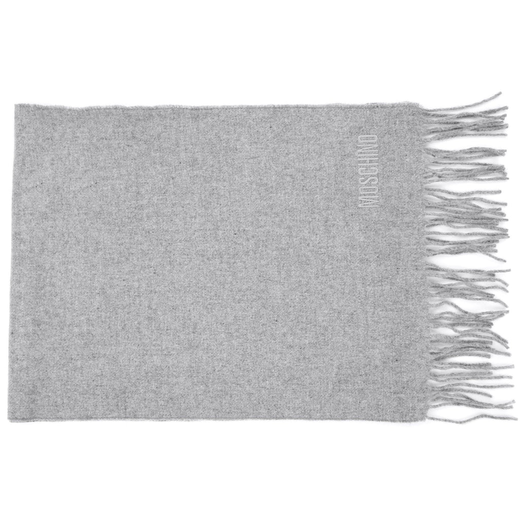 Love Moschino Sciarpa Knitted Logo Scarf Light Grey