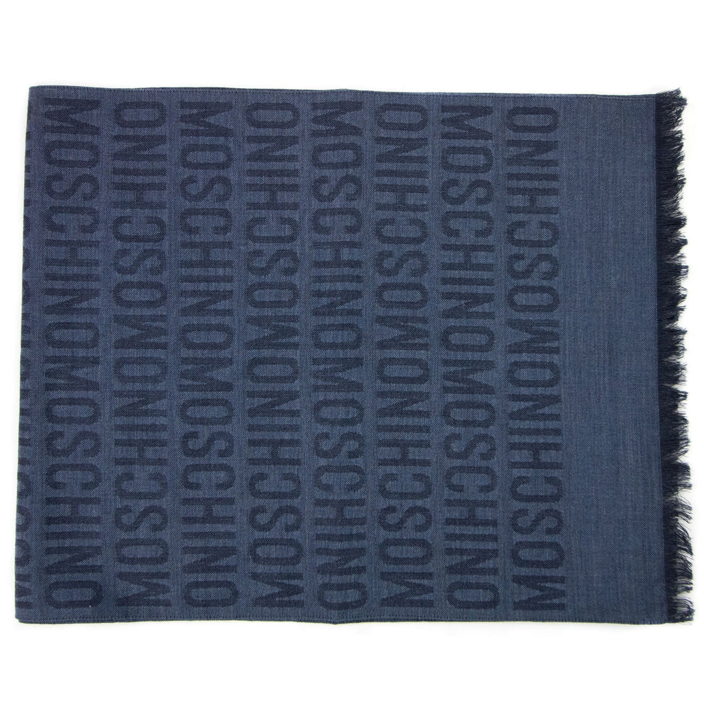 Love Moschino All Over Logo Print Scarf Sky Blue