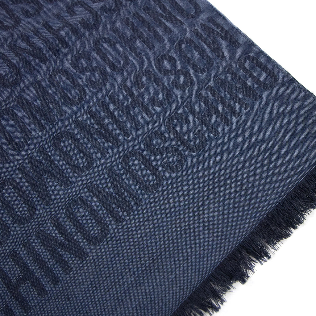 Love Moschino All Over Logo Print Scarf Sky Blue