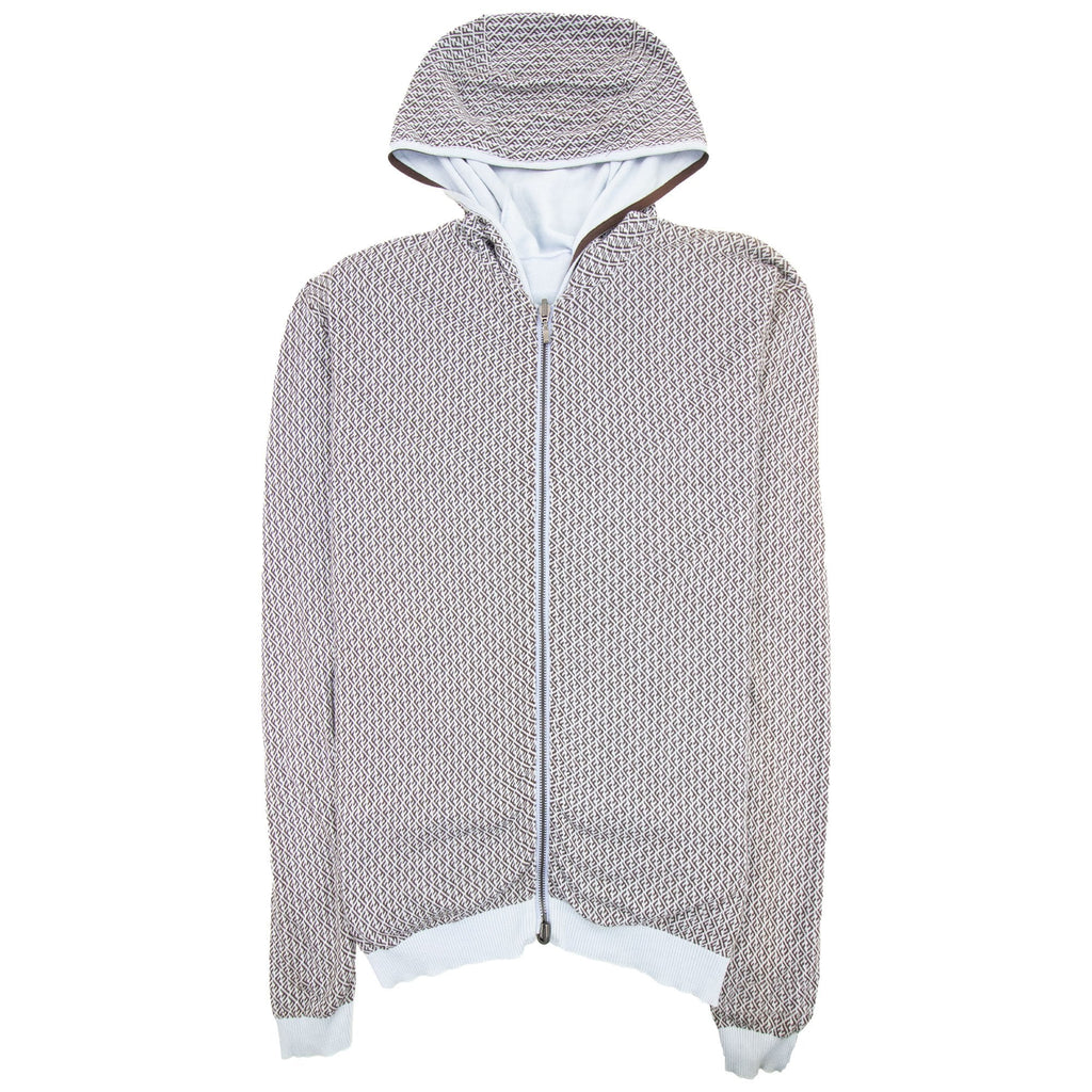 Fendi Reversible Ff Logo Zip Up Hoody Marin Blue