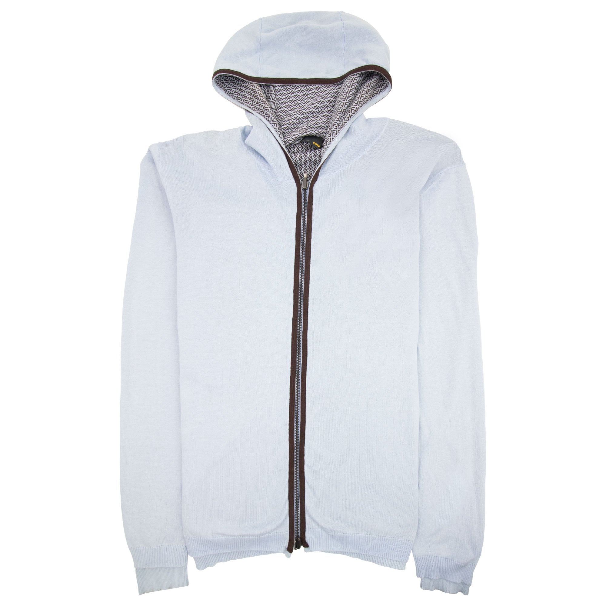 Fendi Reversible Ff Logo Zip Up Hoody Marin Blue