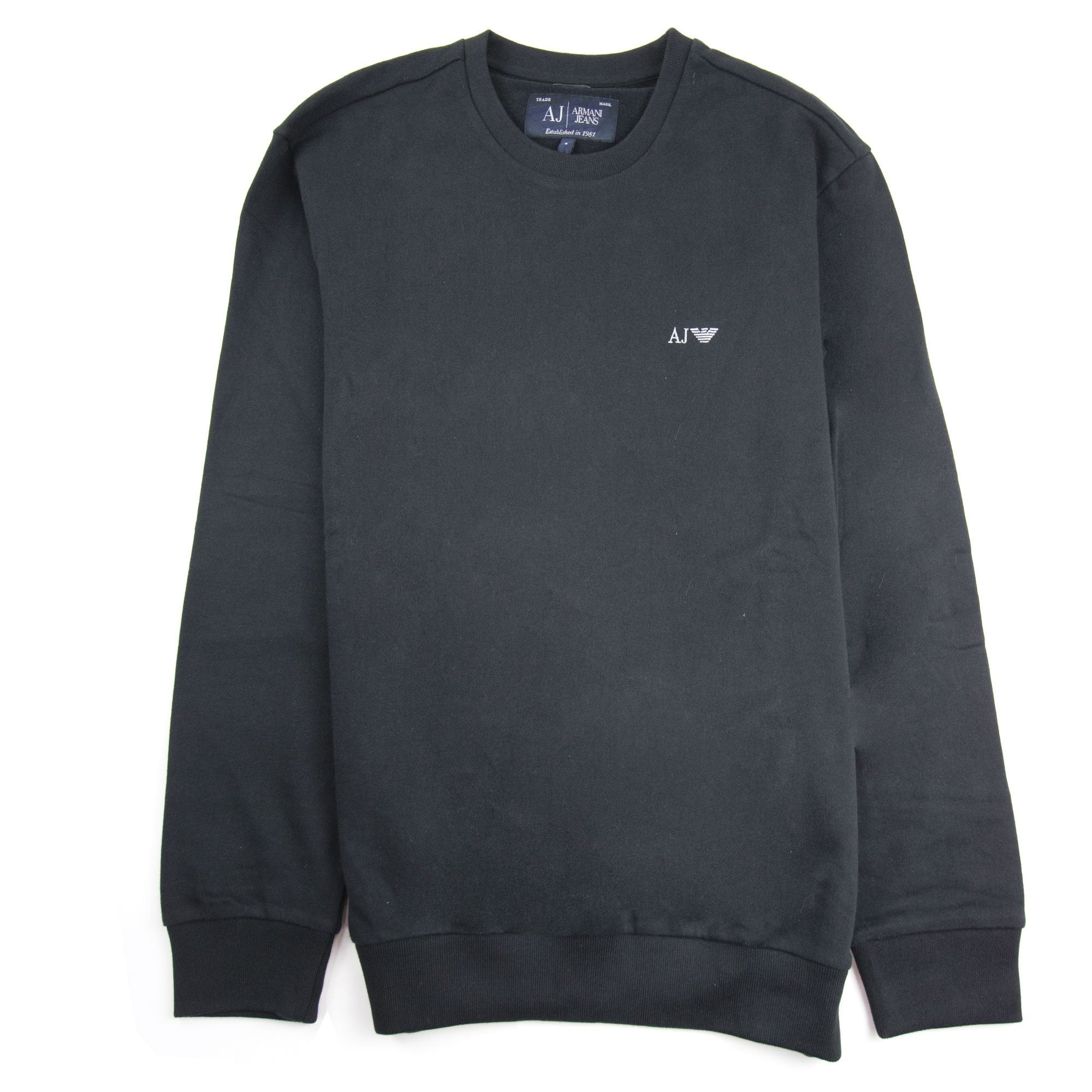 Armani Jeans Basic Logo Crew Sweatshirt Black