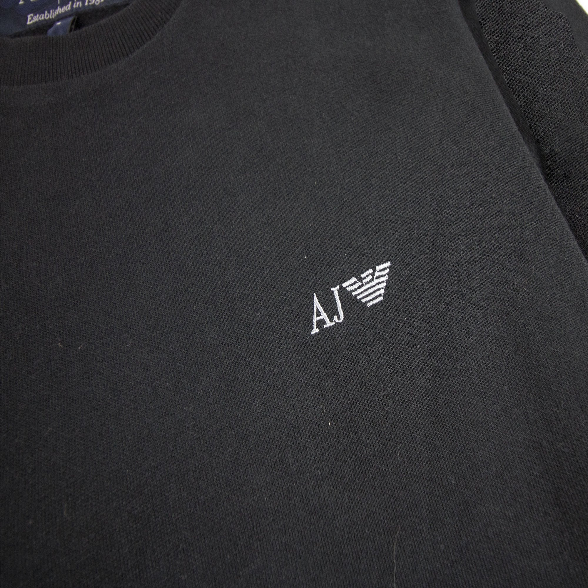 Armani Jeans Basic Logo Crew Sweatshirt Black
