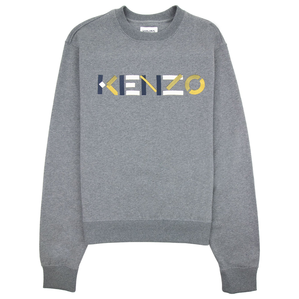 Kenzo Logo Print Crewneck Sweatshirt Dark Grey