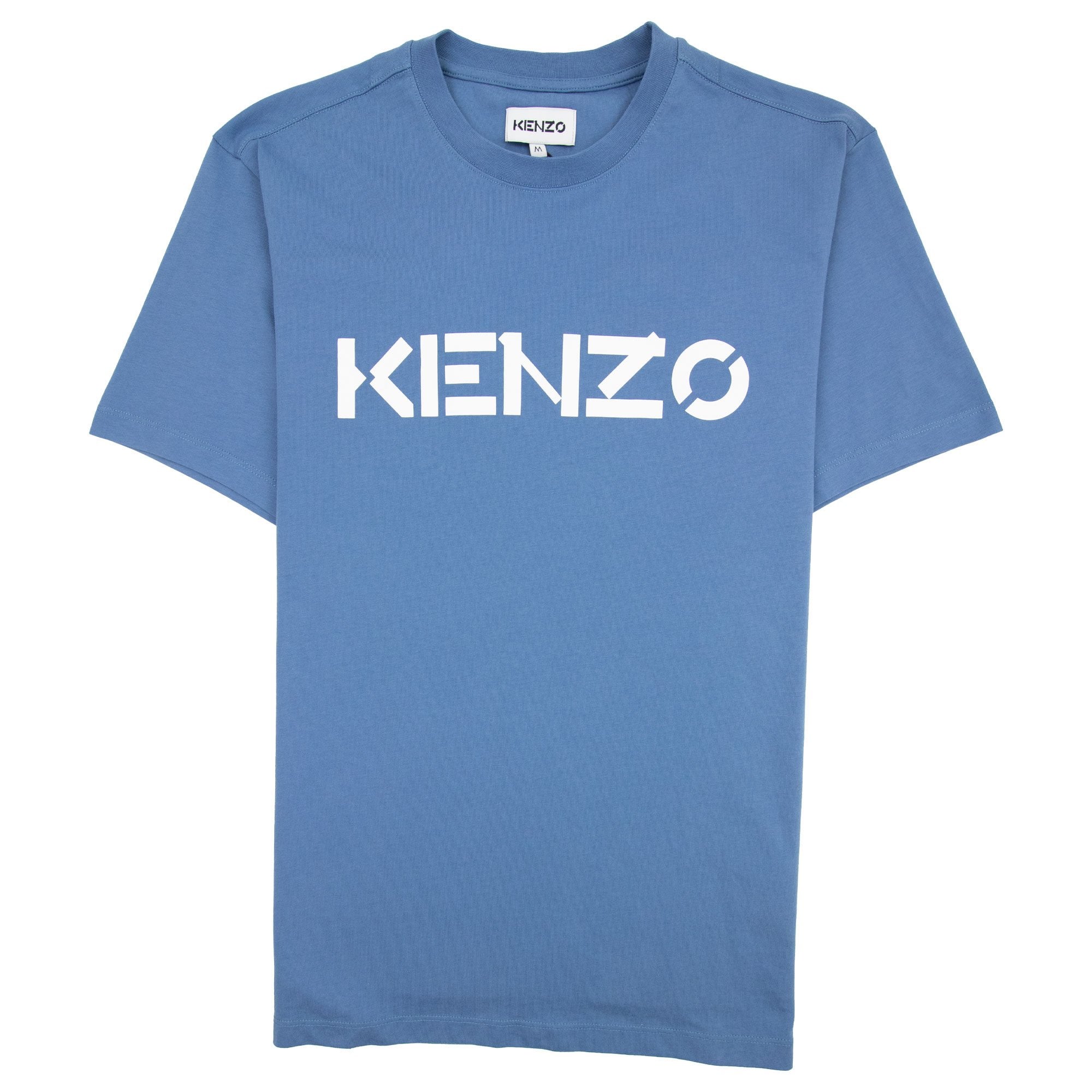 Kenzo Logo Print Crewneck T Shirt Marin Blue