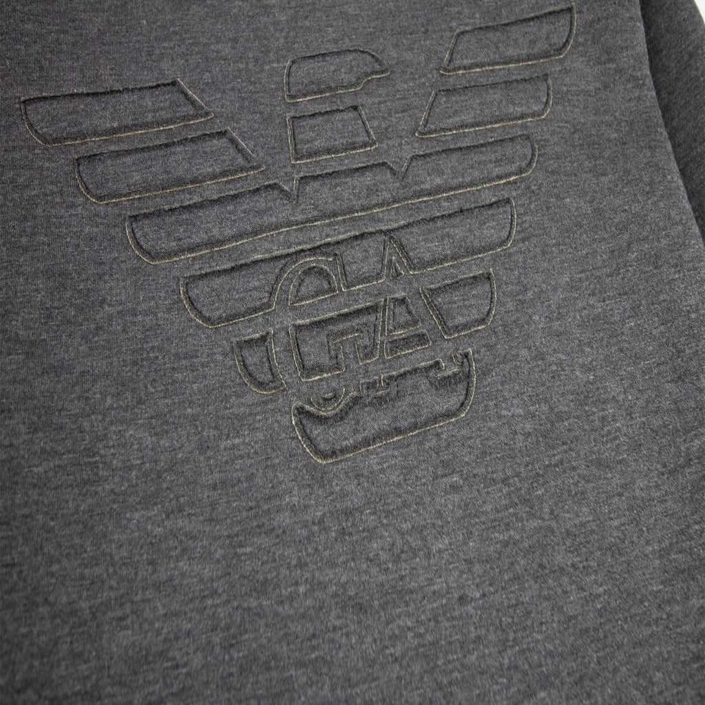 Emporio Armani Embossed Logo Cotton Sweatshirt Dark Grey