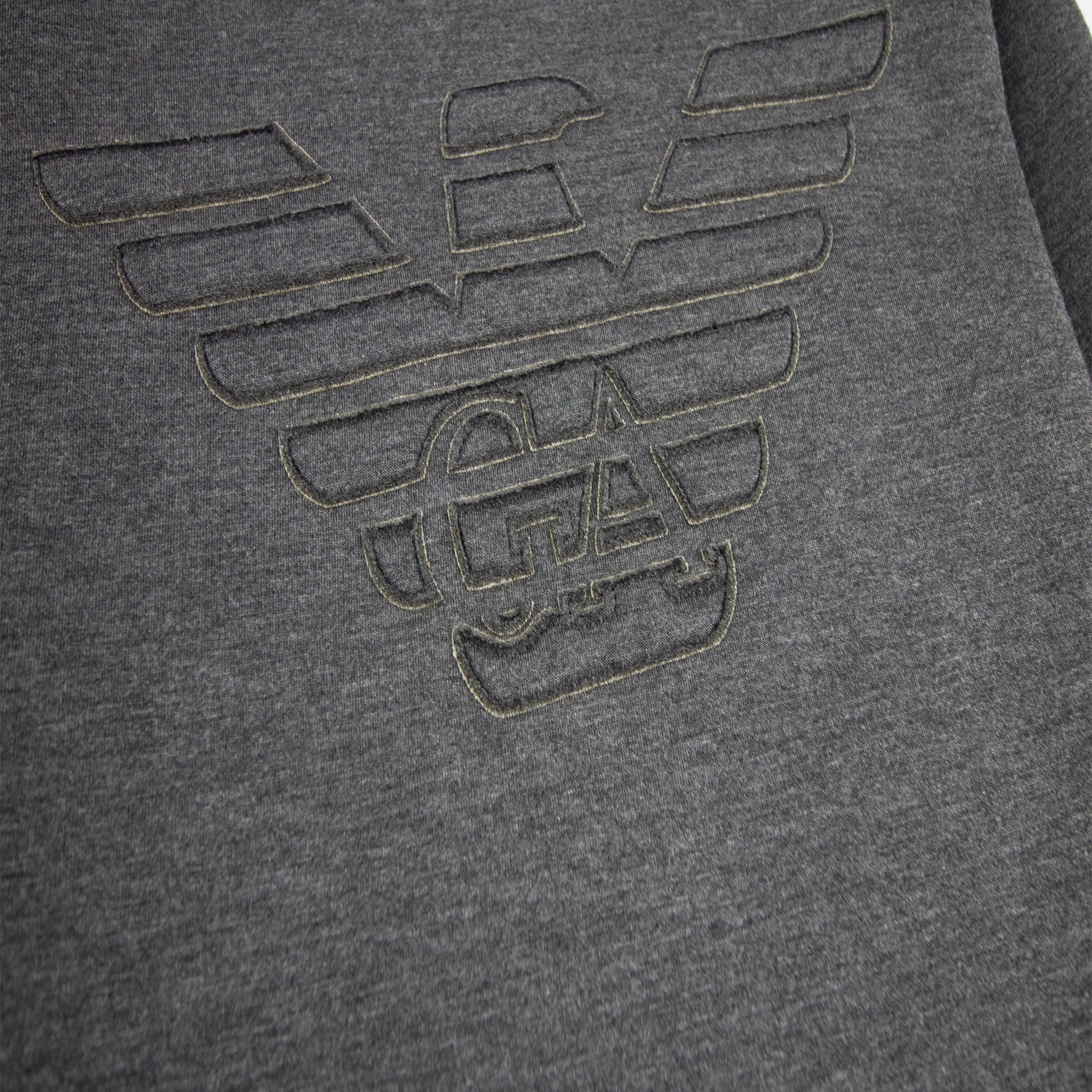 Emporio Armani Embossed Logo Cotton Sweatshirt Dark Grey