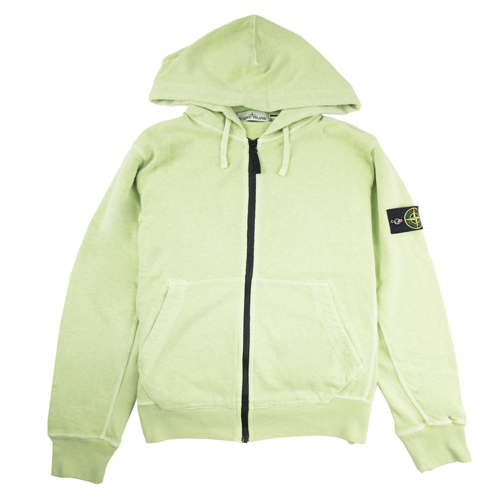 Stone Island Light Fleece Zip Up Sweatshirt Light Green V0151