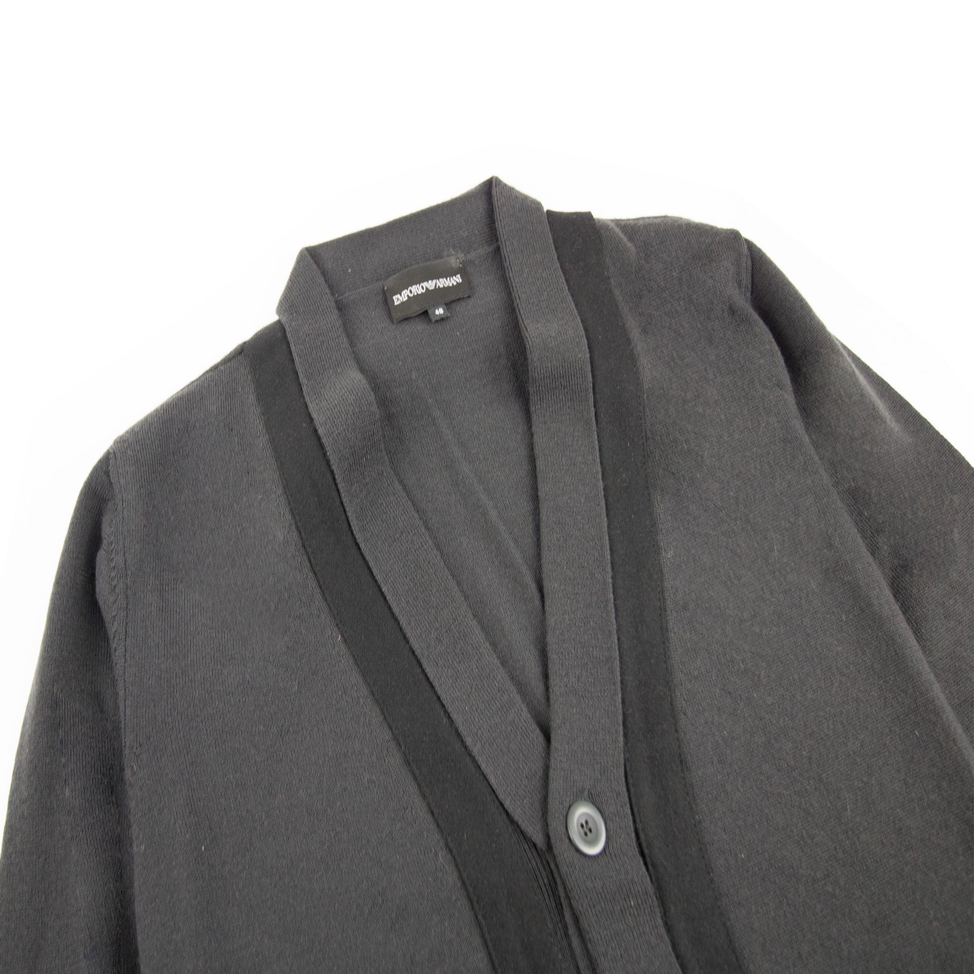 Emporio Armani Rubber Logo Cardigan Dark Grey