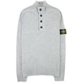 Stone Island Zip And Button Pop Over Sweater Light Grey Voo61
