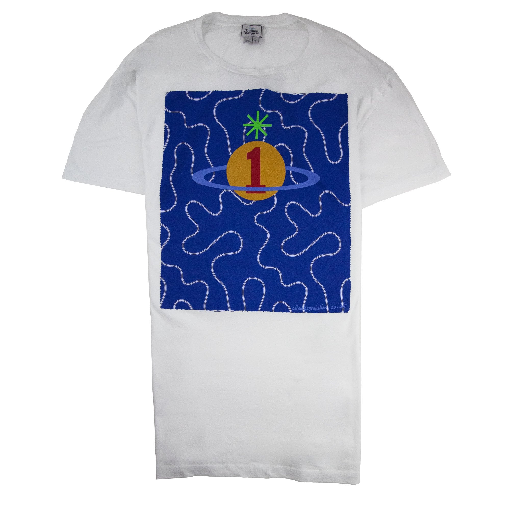 Vivienne Westwood Squiggle Logo Print T Shirt Blue/white