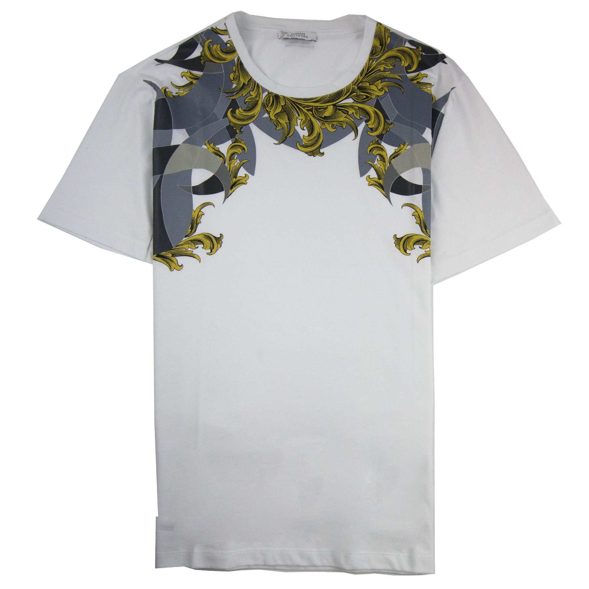 Versace Collection Neck Baroque Print T-shirt White | ONU – Onu