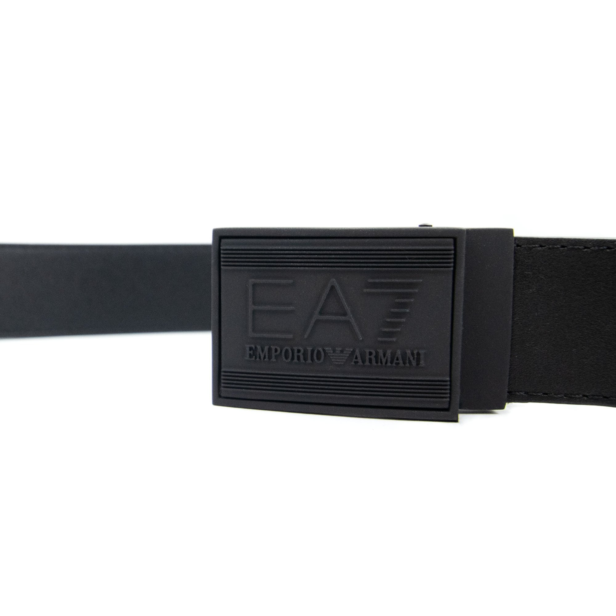 Ea7 Embossed Logo Adjustable Belt Black