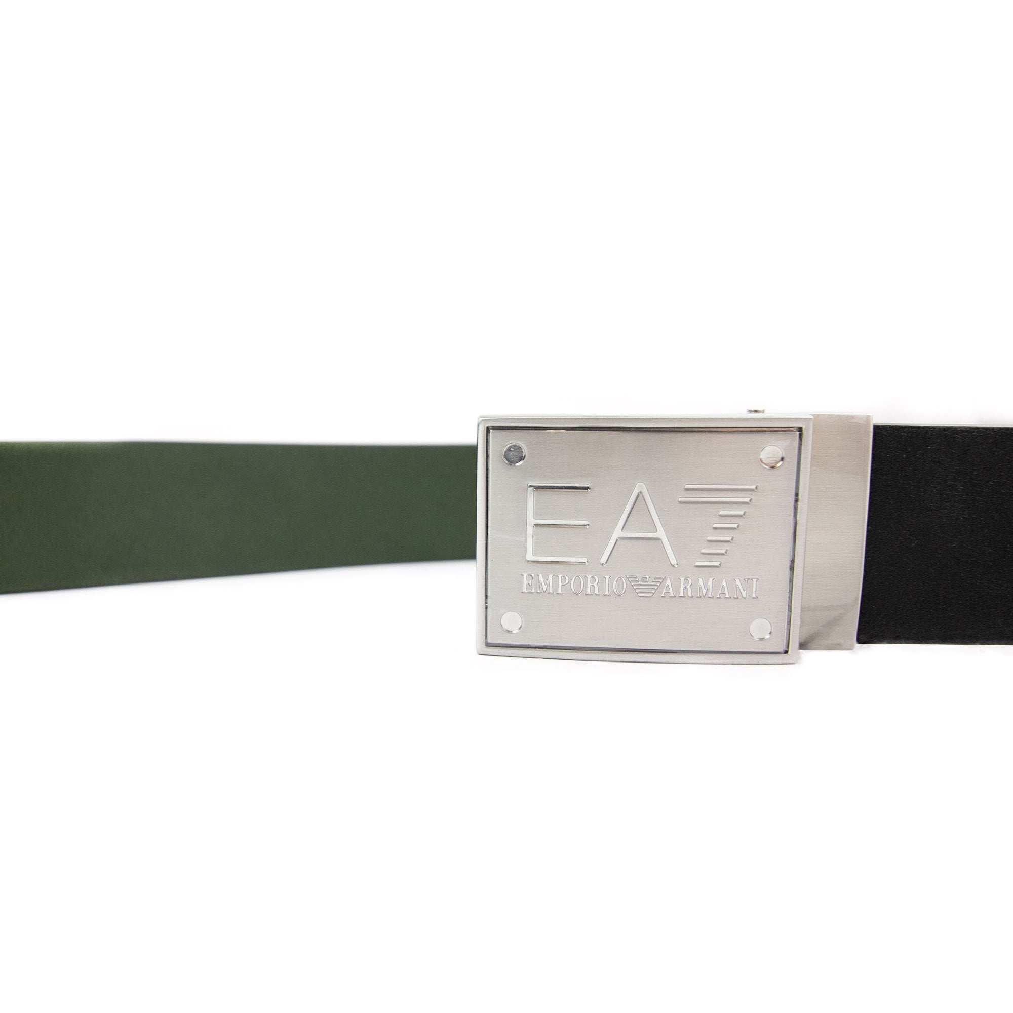 Ea7 Reversible Brushed Leather Belt Black Forest Night