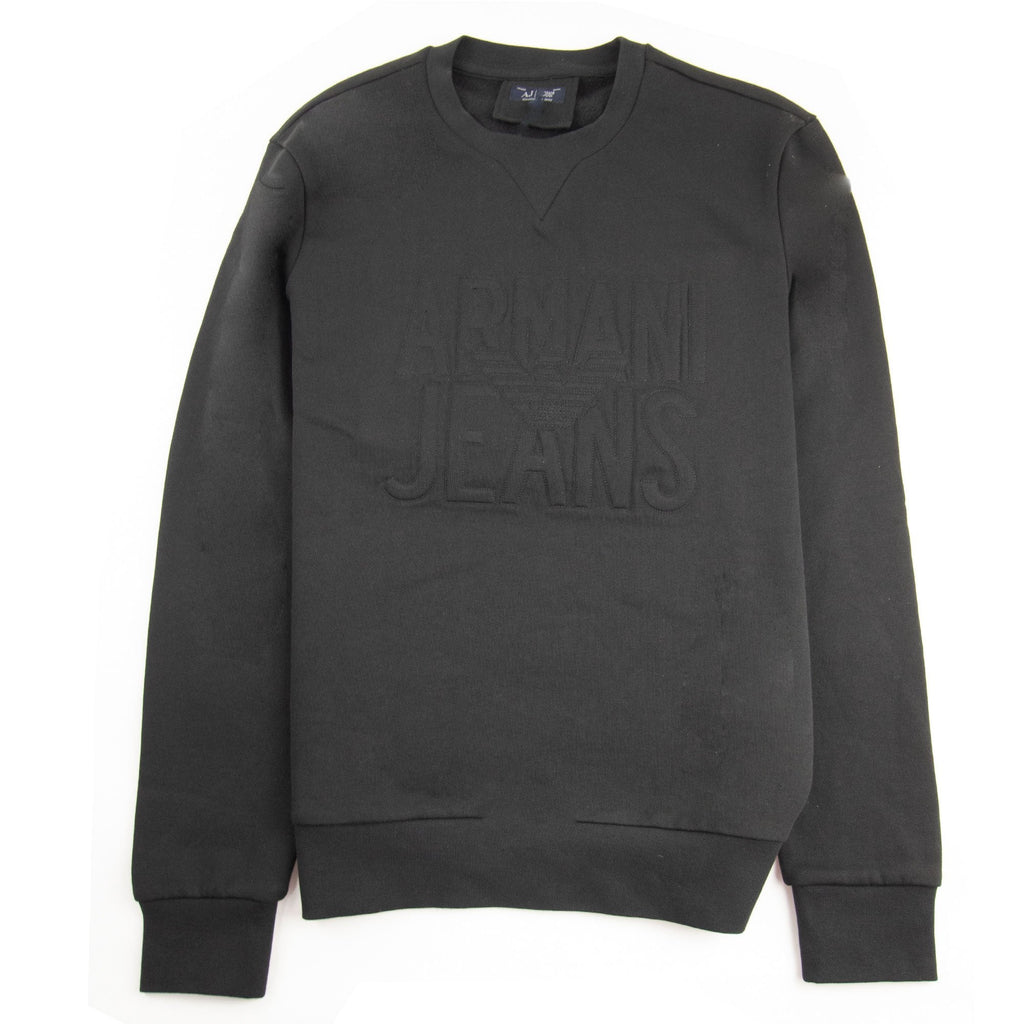 Armani Jeans Embossed Crewneck Sweet Shirt Nero