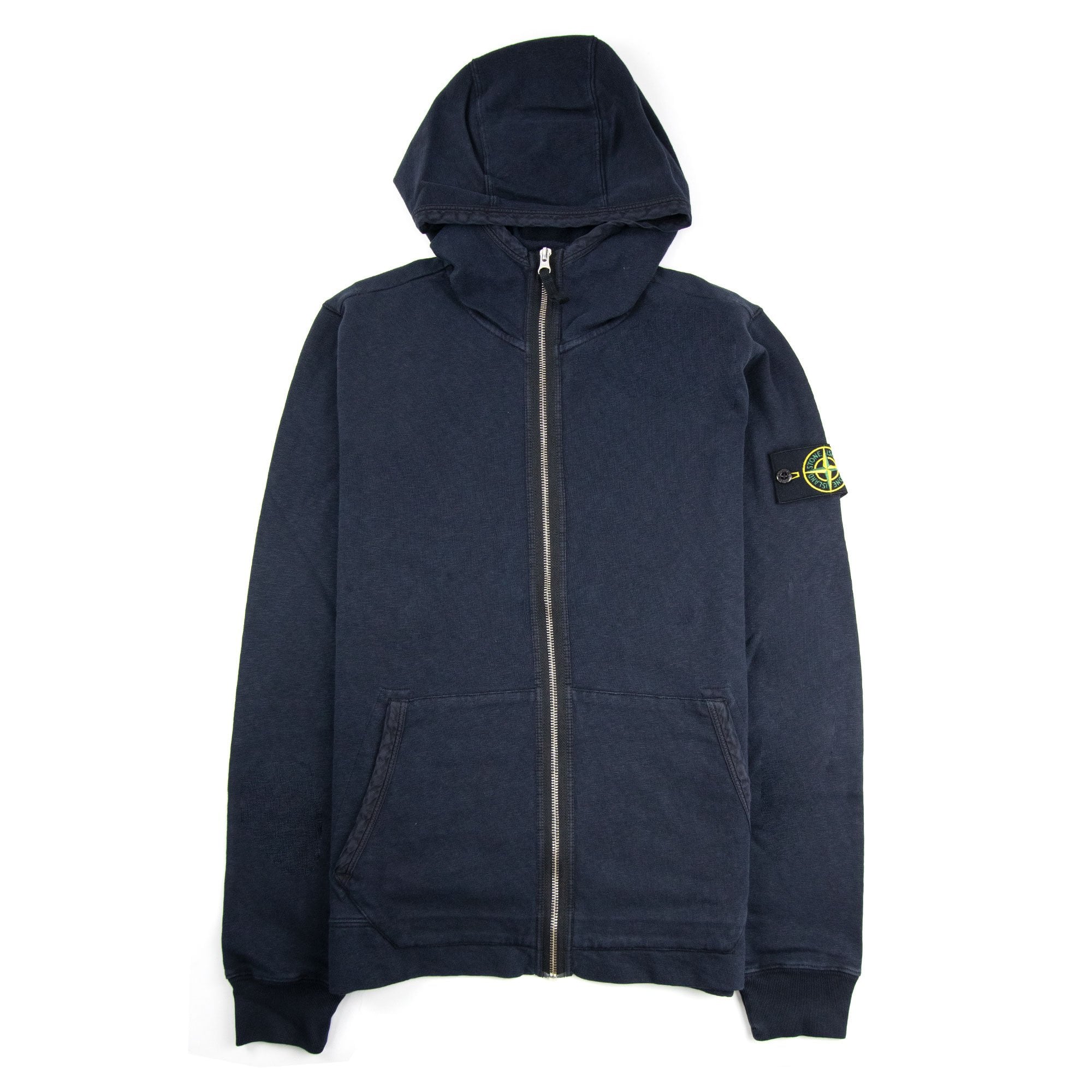 Stone Island Zip Up Hoodied Sweatshirt Navy V0120