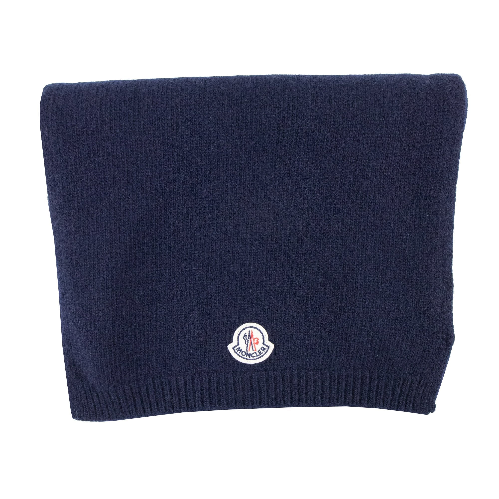 Moncler Front Logo Patch Scarf Navy 778