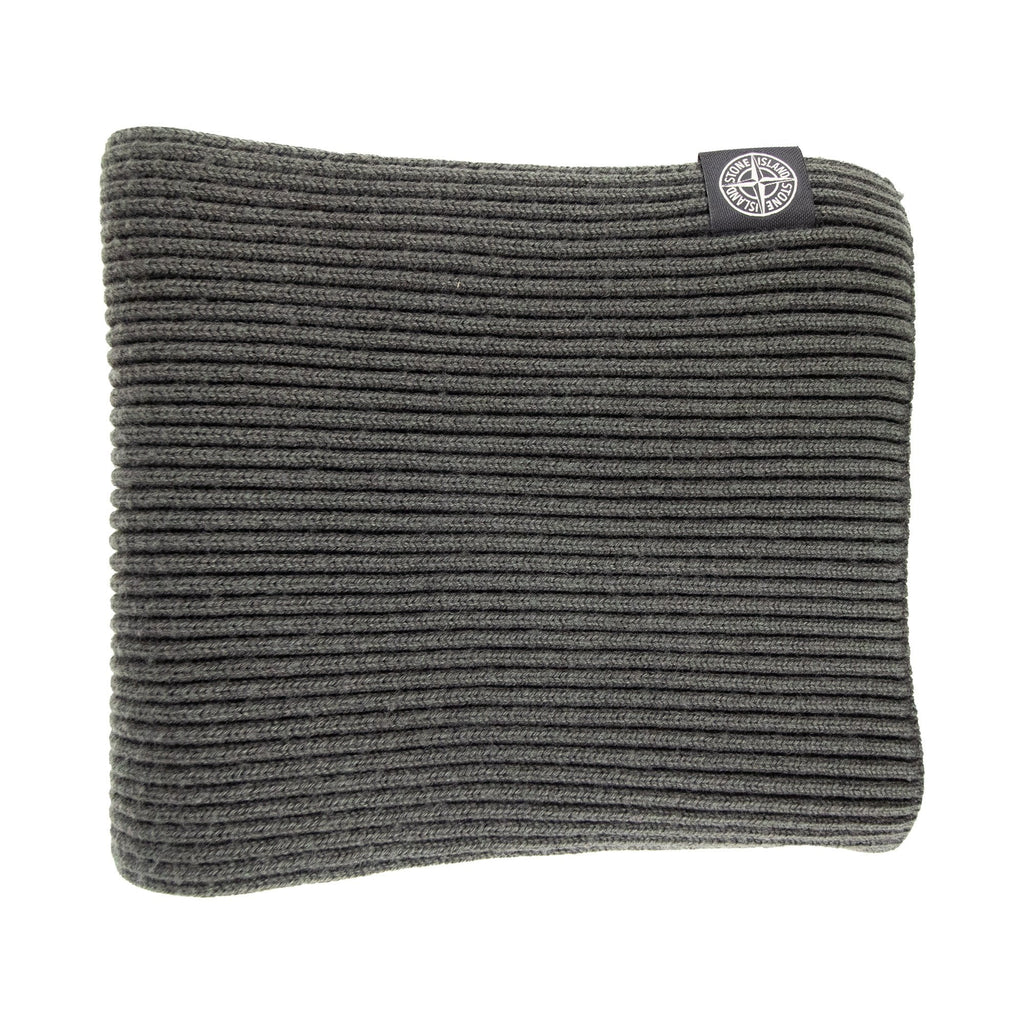 Stone Island Ribbed Wool Patch Logo Scarf Khaki V0054