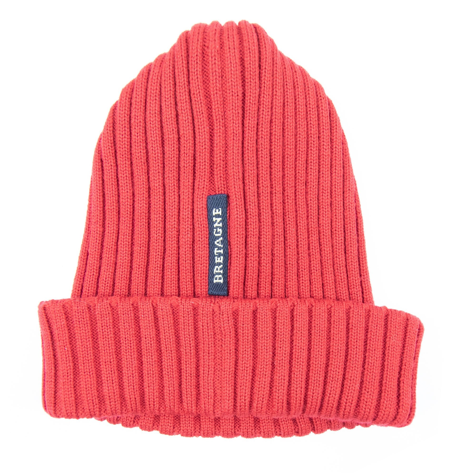 Paul And Shark Logo Ribbed Knitted Hat Red SA30
