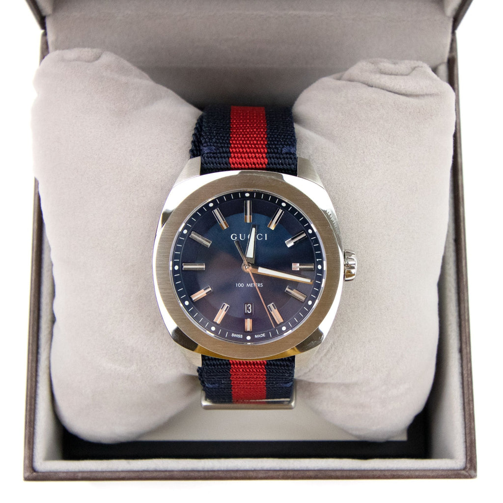 Gucci Band Watch GG2570 41mm Mens Watch Red/Blue