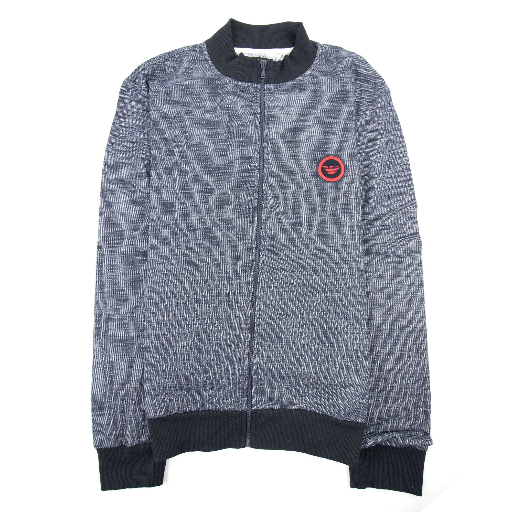 Emporio Armani Emboriodered Logo Funnel Neck Blue Marl SA30