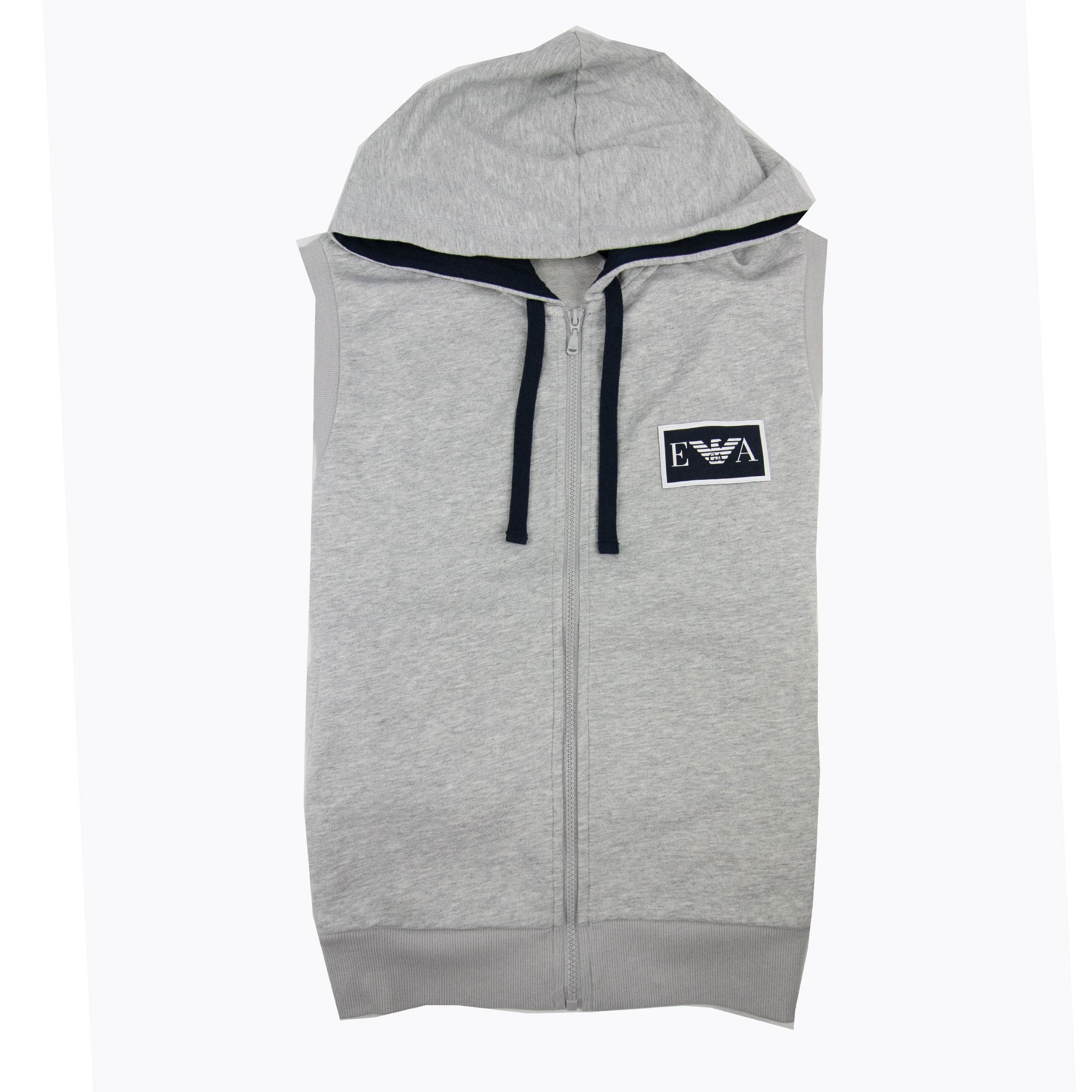 Ea7 Ea Logo Sleeveless Hoodied Sweatshirt Light Grey