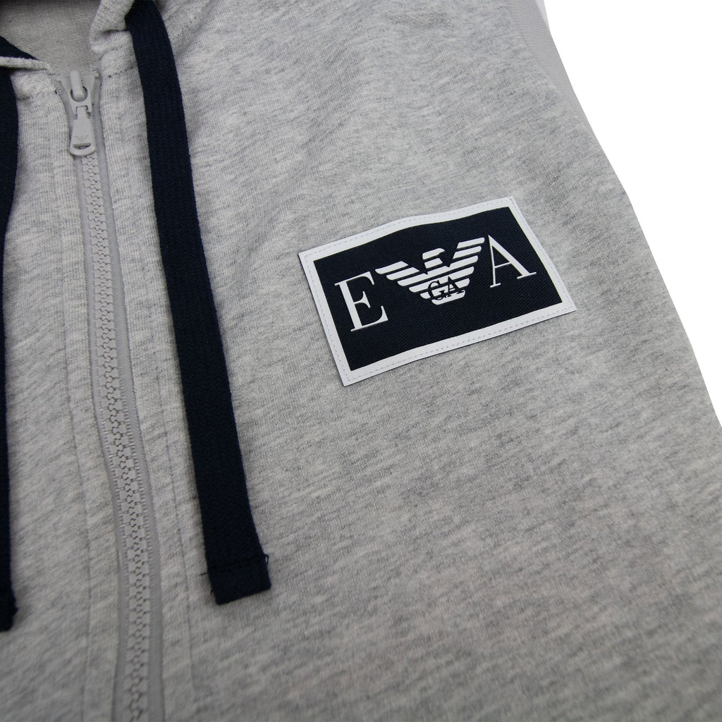 Ea7 Ea Logo Sleeveless Hoodied Sweatshirt Light Grey