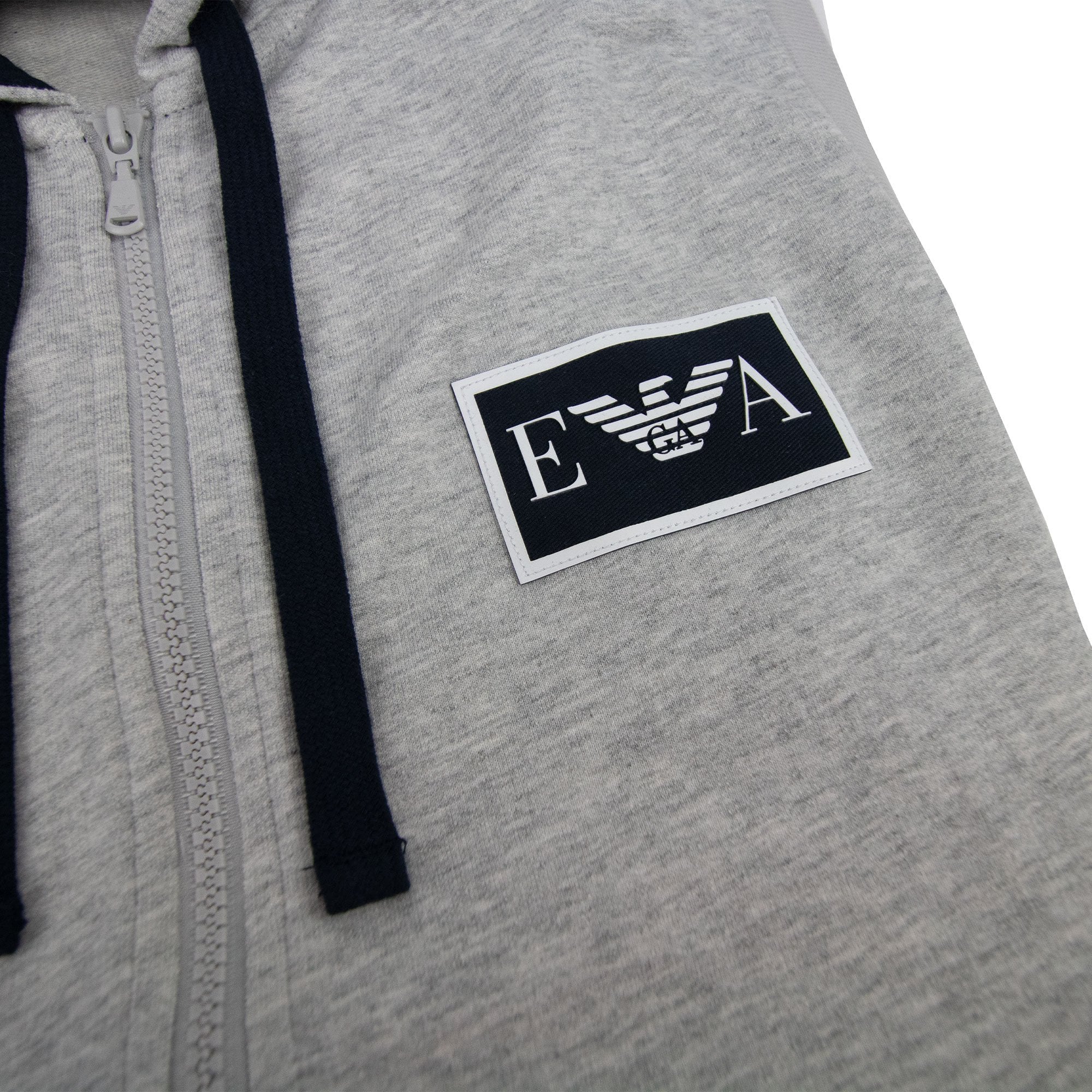 Ea7 Ea Logo Sleeveless Hoodied Sweatshirt Light Grey