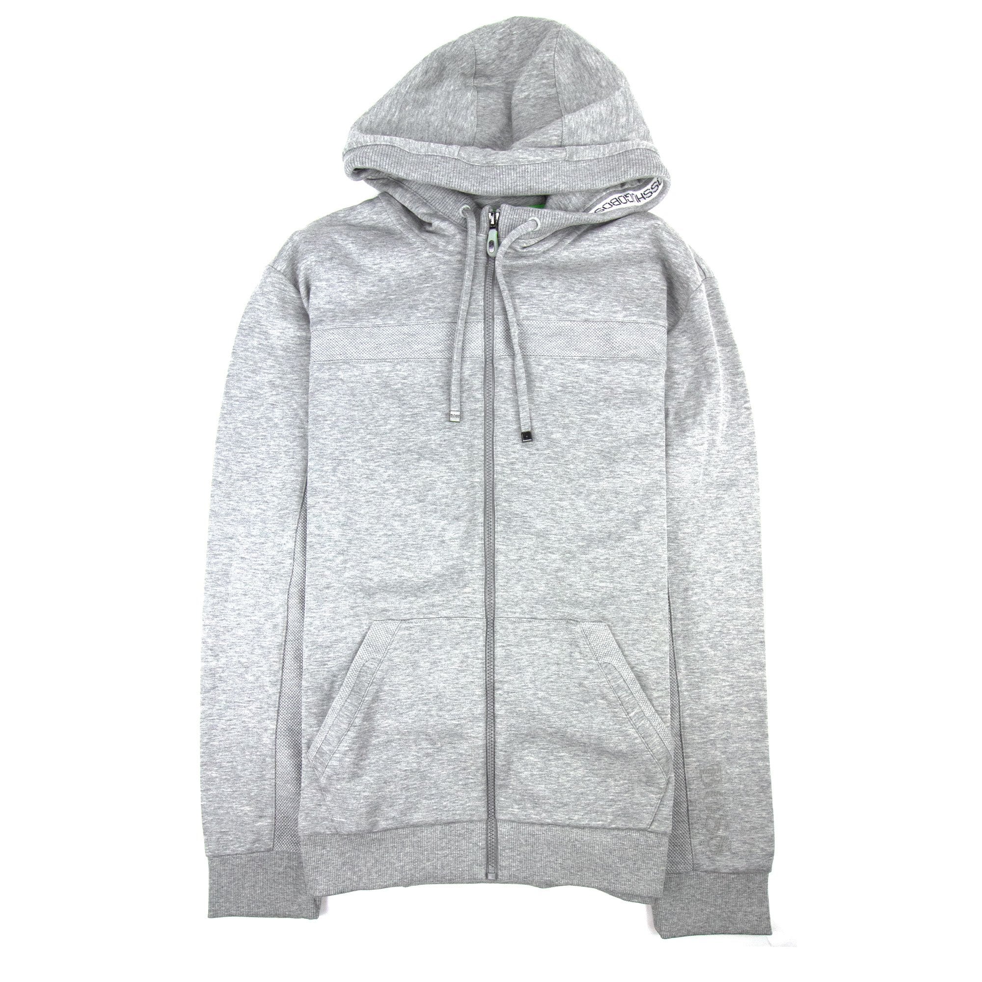 Hugo Boss Saggy Zip Up Hoodied Sweatshirt Grey 059 SA30