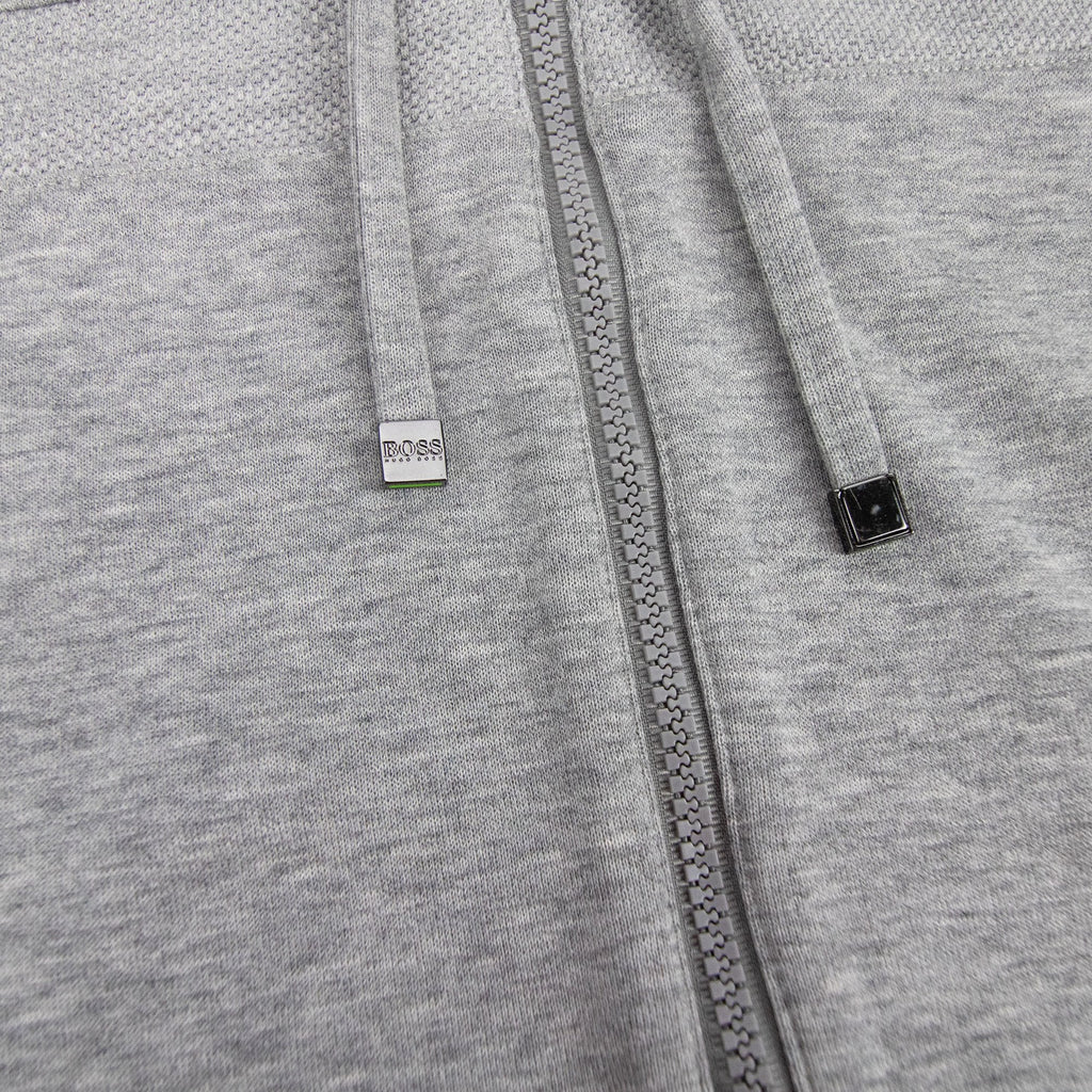 Hugo Boss Saggy Zip Up Hoodied Sweatshirt Grey 059 SA30