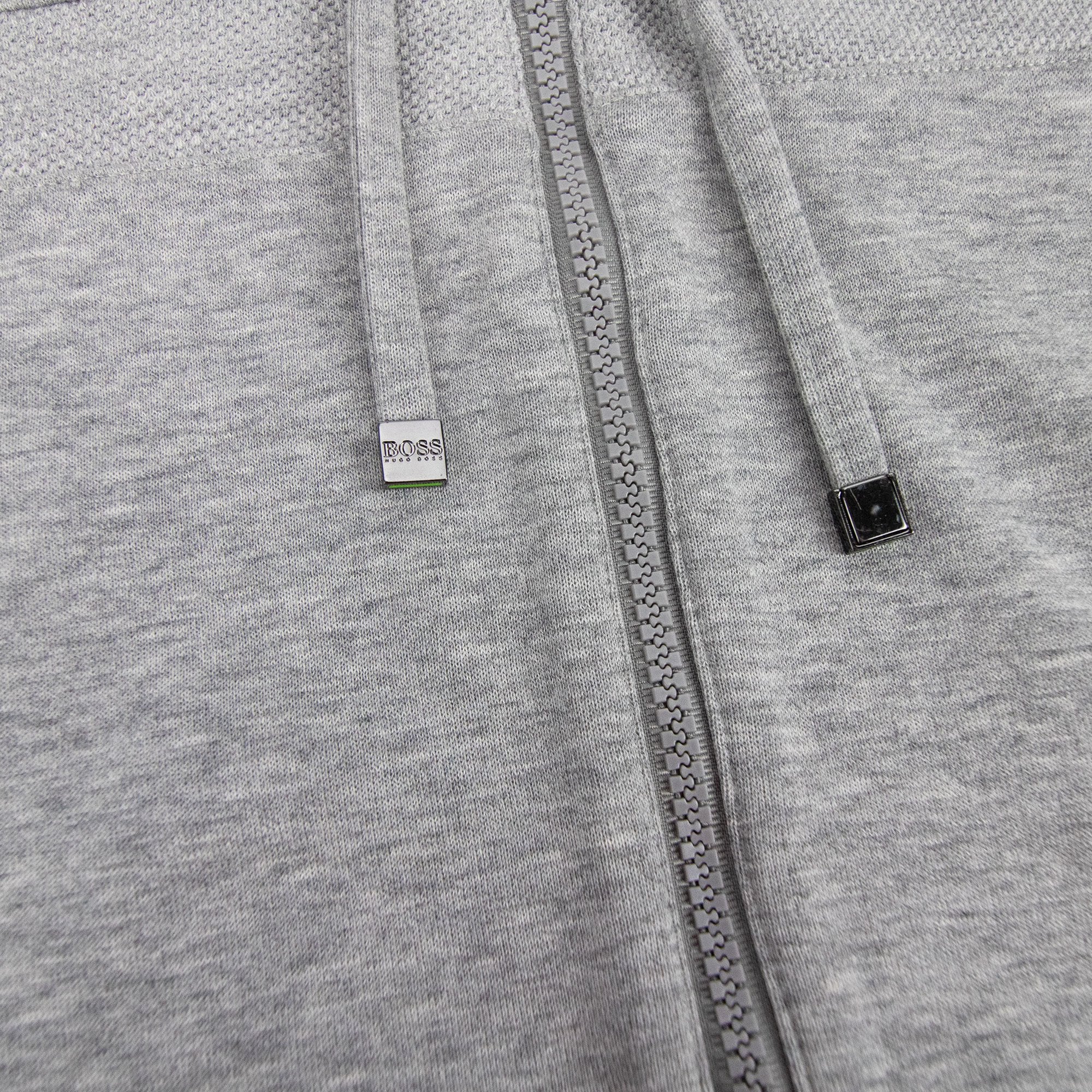Hugo Boss Saggy Zip Up Hoodied Sweatshirt Grey 059 SA30
