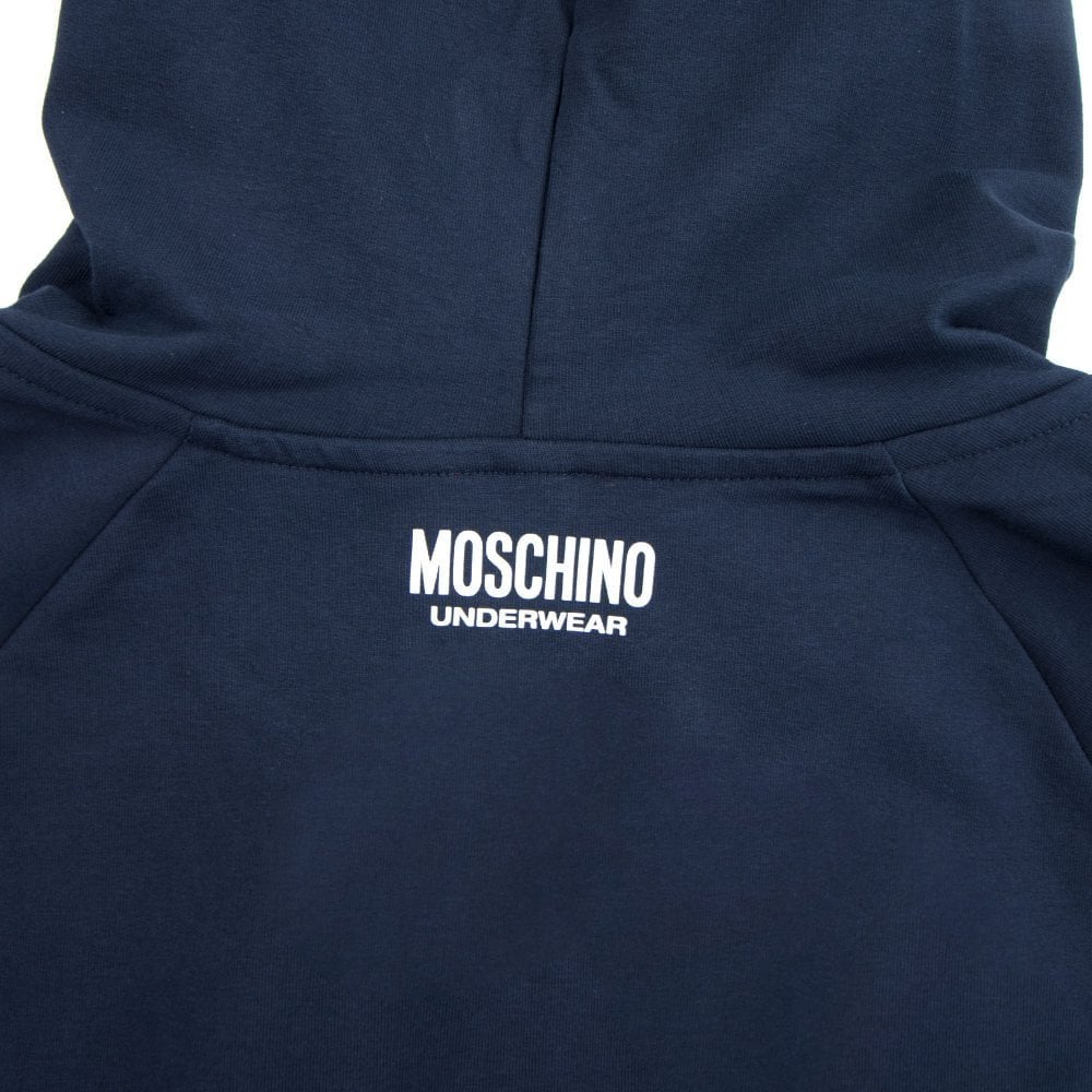 Moschino Underwear Pocket Tape Logo Hoody Dark Navy