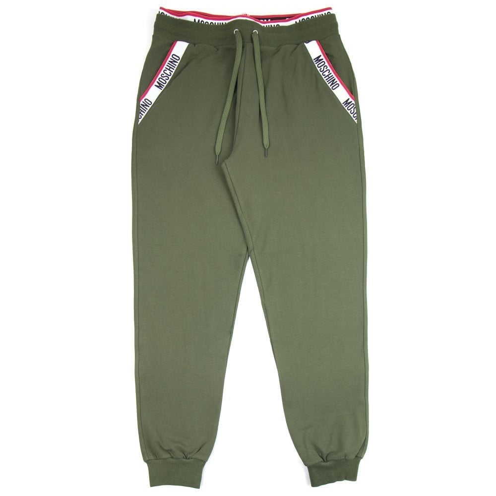 Moschino Underwear Pocket Tape Logo Jogging Pants Khaki