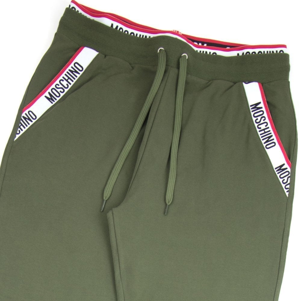 Moschino Underwear Pocket Tape Logo Jogging Pants Khaki