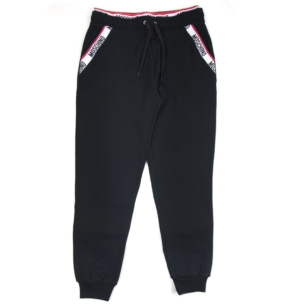 Moschino Underwear Pocket Tape Logo Jogging Pants Black